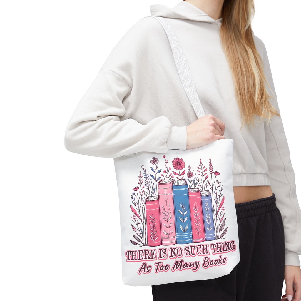 Whimsical Book Lover Tote Bag, Literary Gift, Bookish Accessories, Library Tote, Floral Books Design