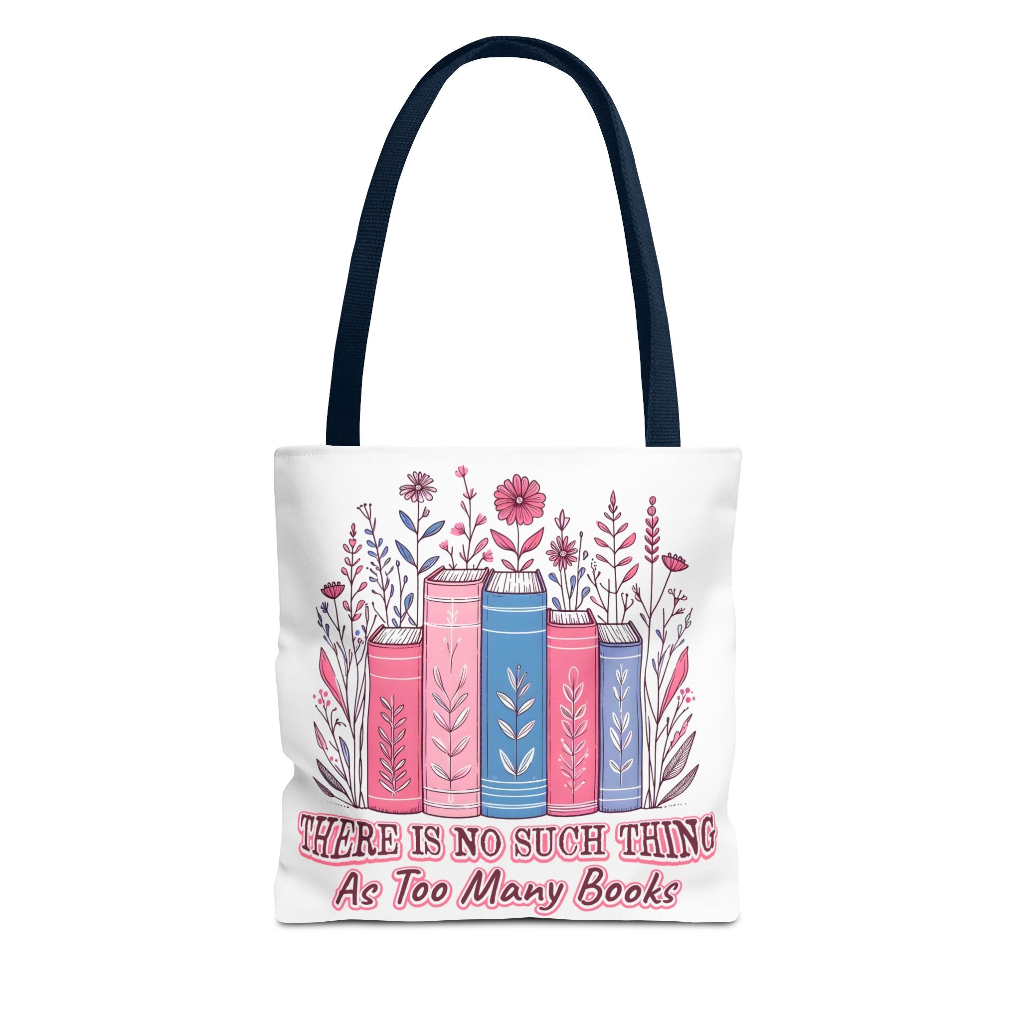 Whimsical Book Lover Tote Bag, Literary Gift, Bookish Accessories, Library Tote, Floral Books Design