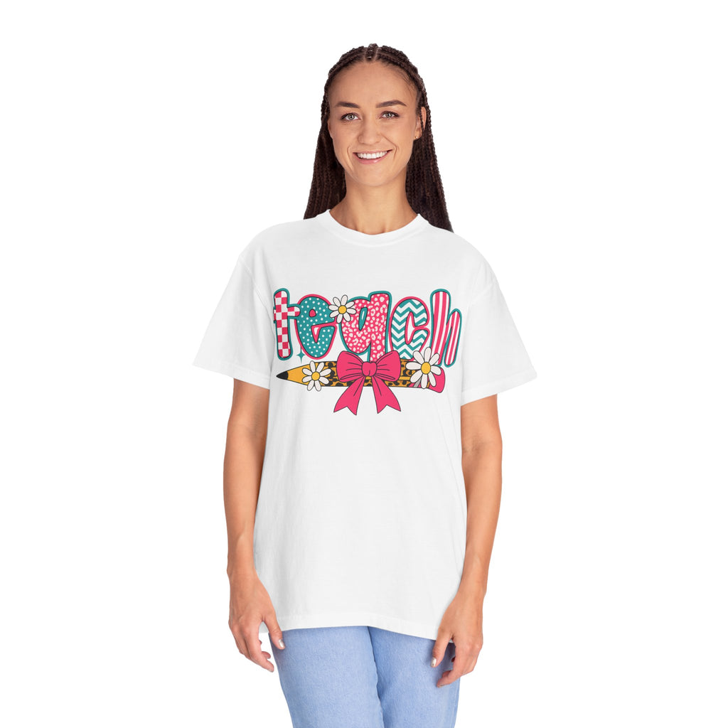 Coquette Pink and Blue Garment-Dyed T-shirt