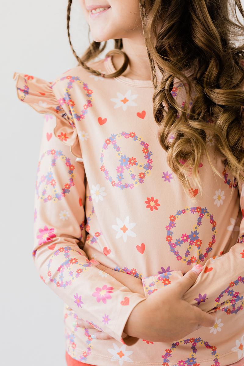 SALE Flower Child L/S Ruffle Tee