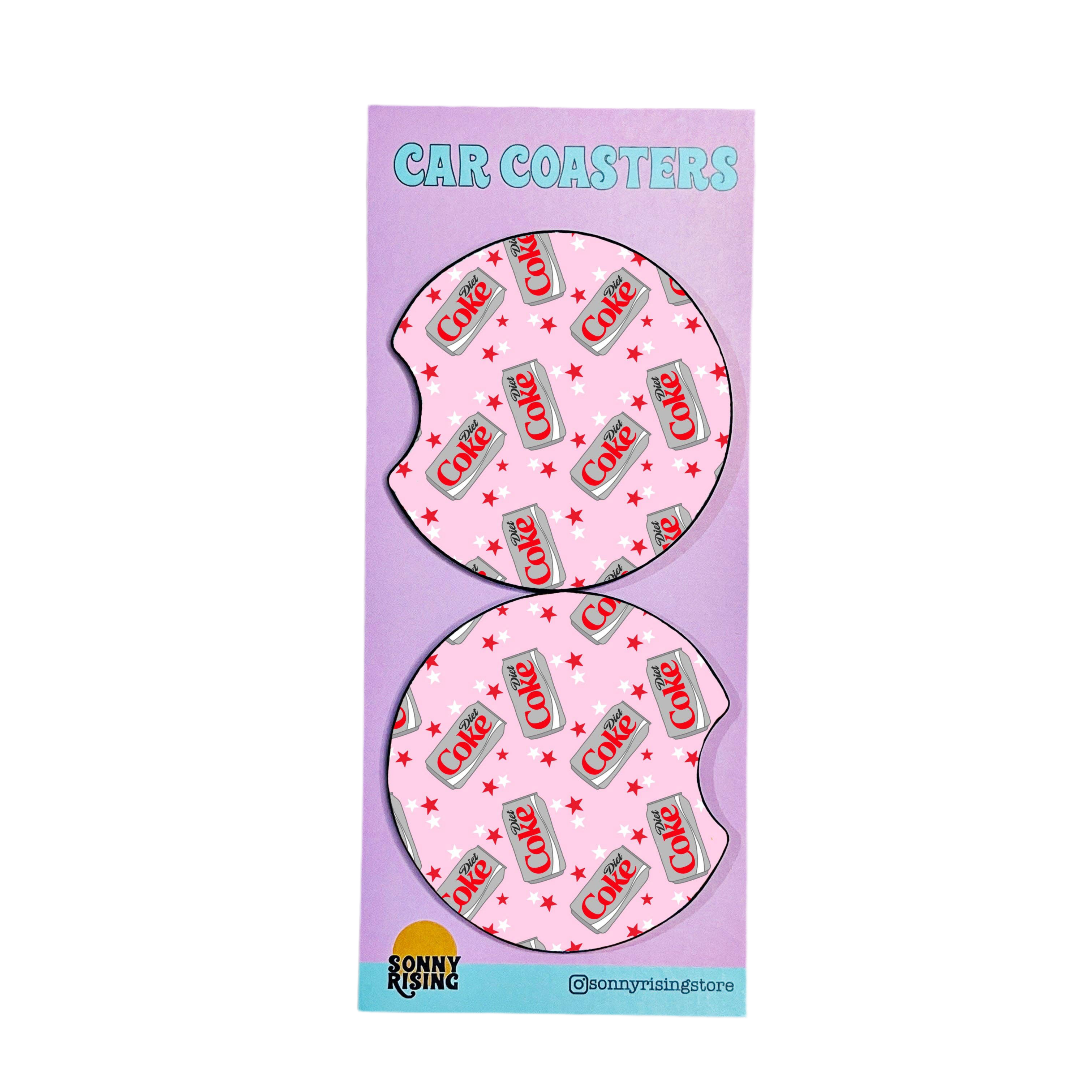 2 Car Coasters, Diet Coke Love