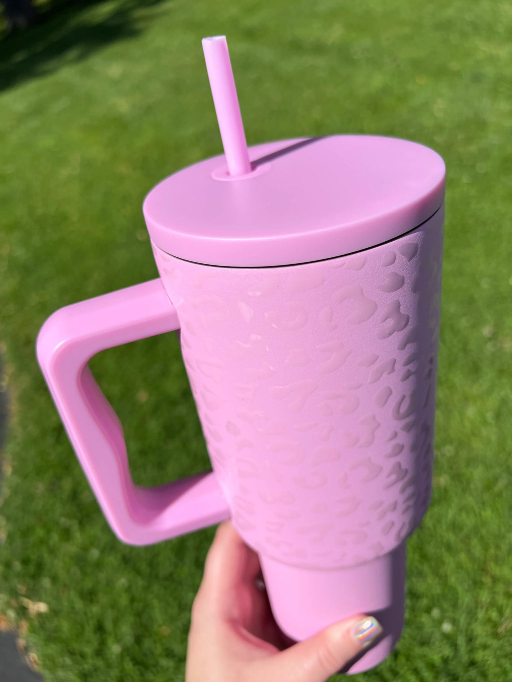 40oz Monochromatic Leopard Tumbler - Pink