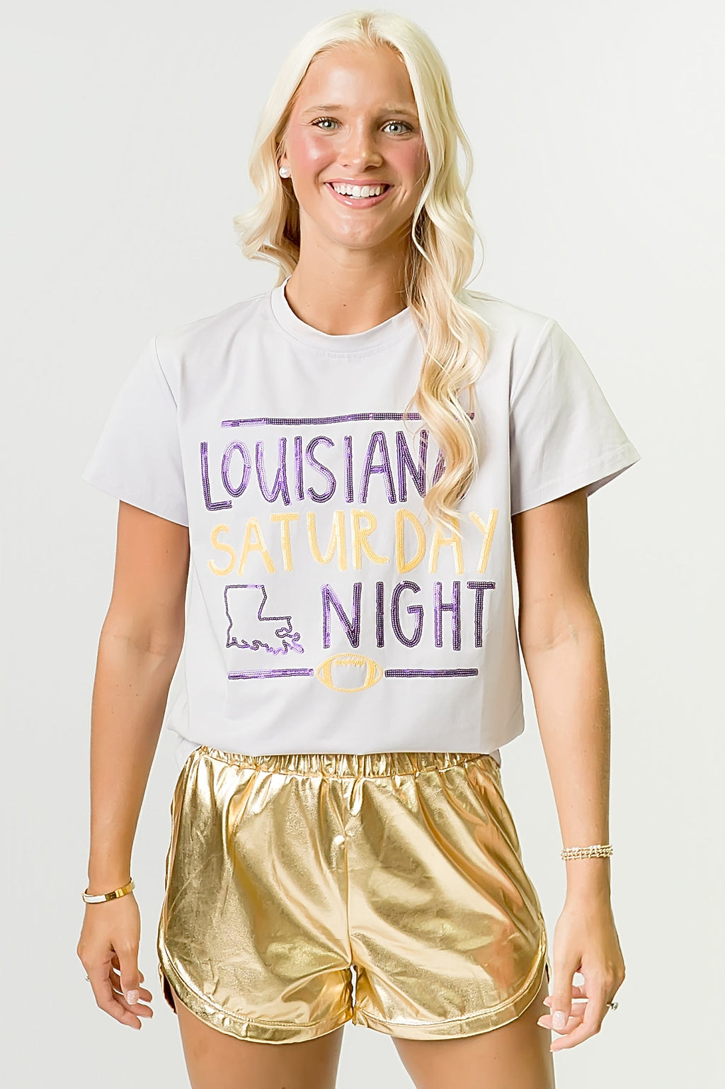 Louisiana Saturday Night Sequin Adult Shirt