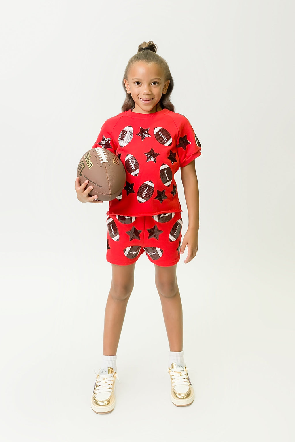 Red and Black Football Top