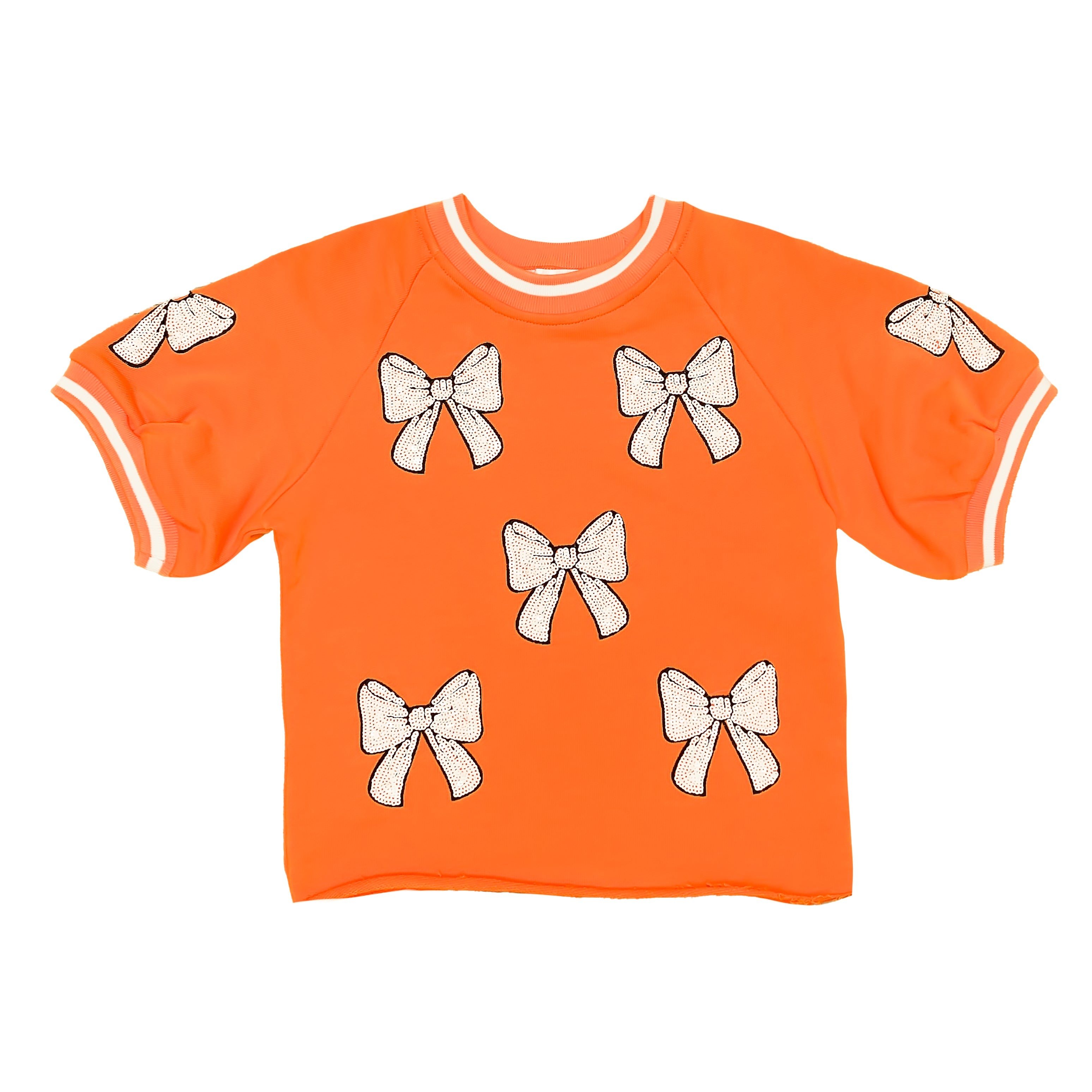 Bright Orange and White Bows Top