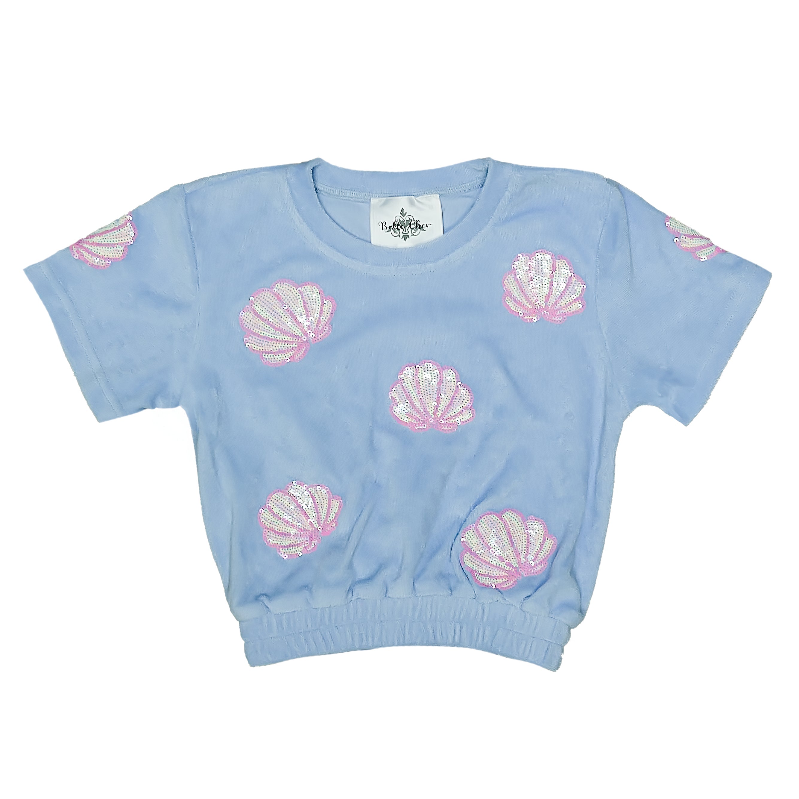Blue Terry Cloth Seashell Top