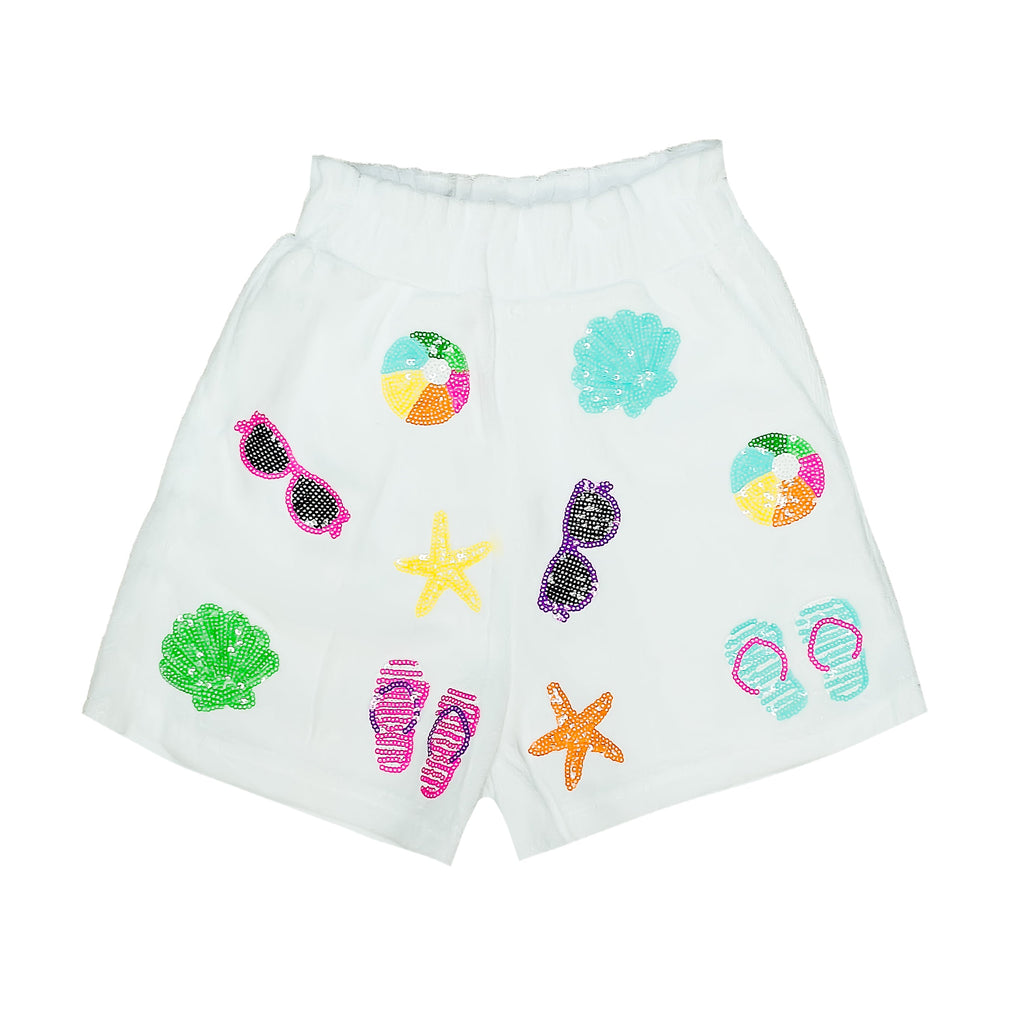 White Beach Terry Cloth Kid Shorts