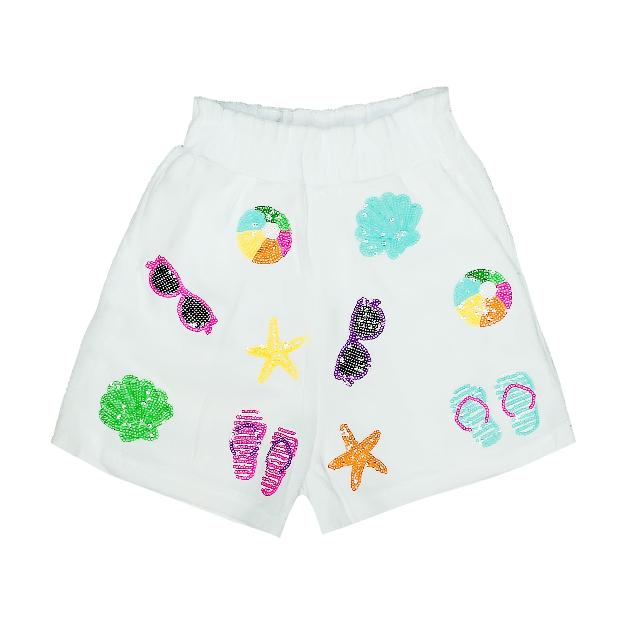 White Beach Terry Cloth Adult Shorts