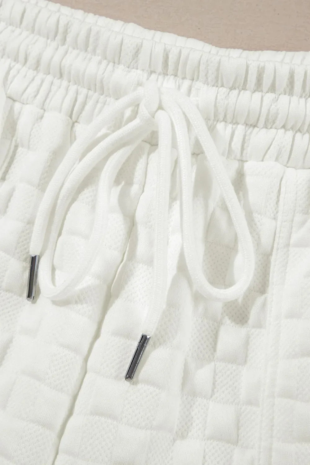 Checkered Texture Top and Shorts Set