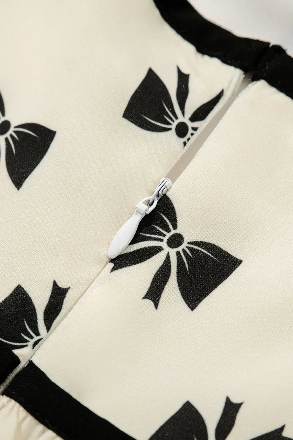 Bow Knot Color Contrast Trim Knotted Shoulder Mini Dress