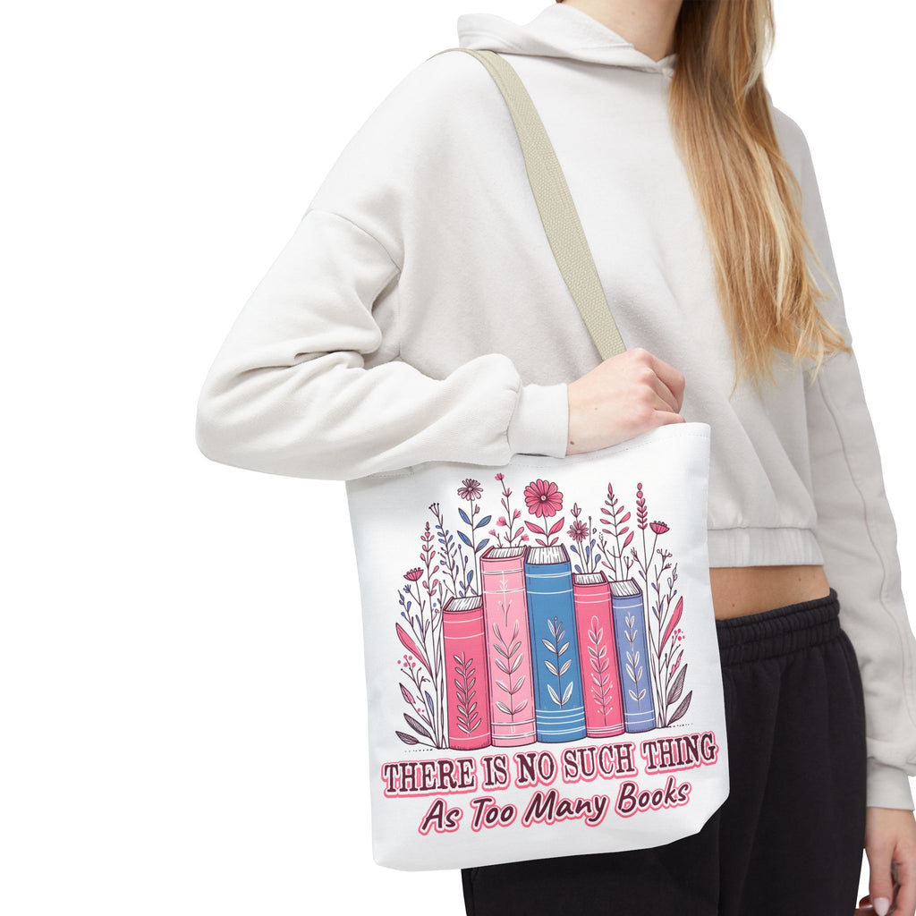 Whimsical Book Lover Tote Bag, Literary Gift, Bookish Accessories, Library Tote, Floral Books Design