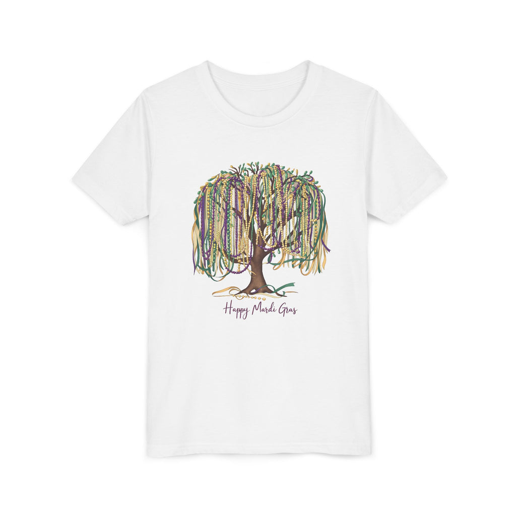 Happy Mardi Gras Youth Short Sleeve Tee, Colorful Festival Shirt for Kids, Celebration T-Shirt, Perfect for Parades, Kids Party Wear