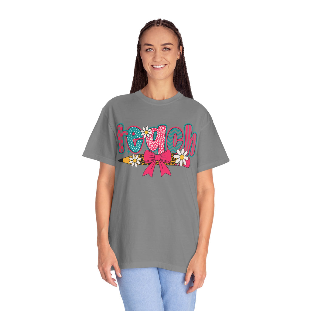Coquette Pink and Blue Garment-Dyed T-shirt