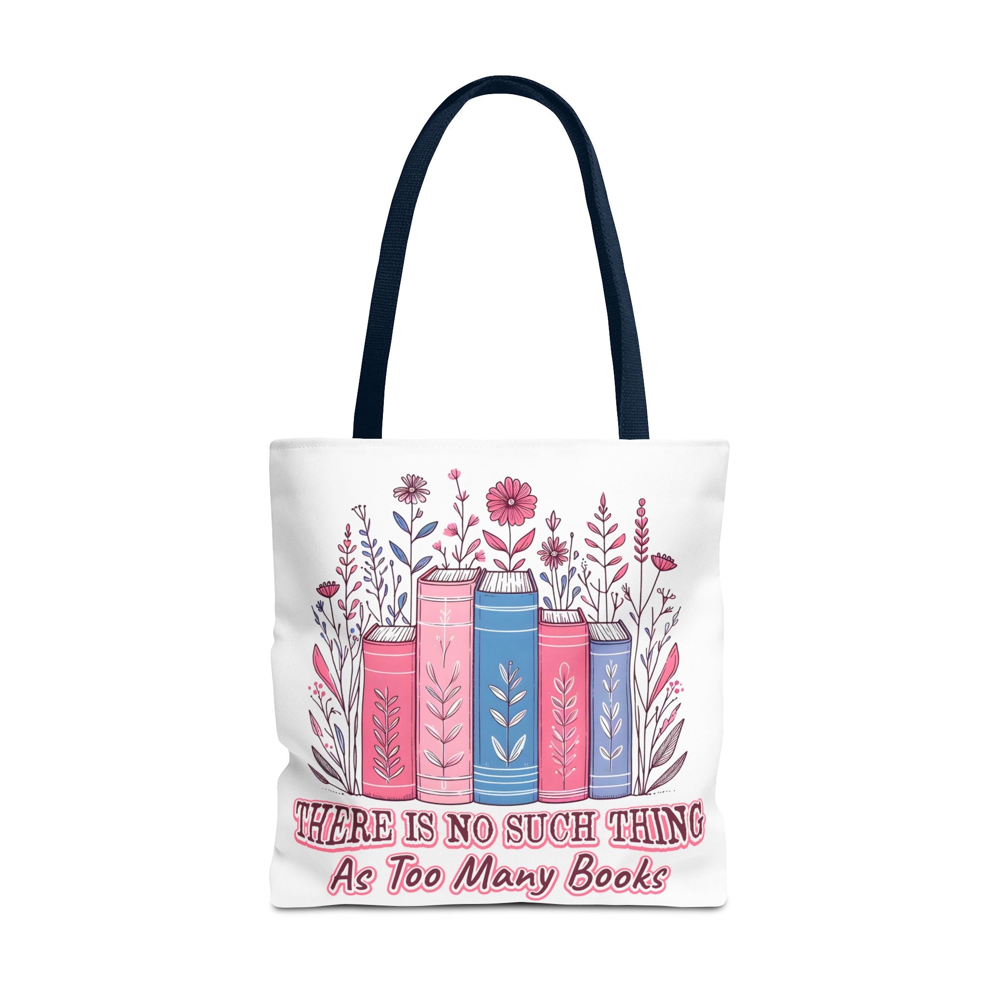 Whimsical Book Lover Tote Bag, Literary Gift, Bookish Accessories, Library Tote, Floral Books Design