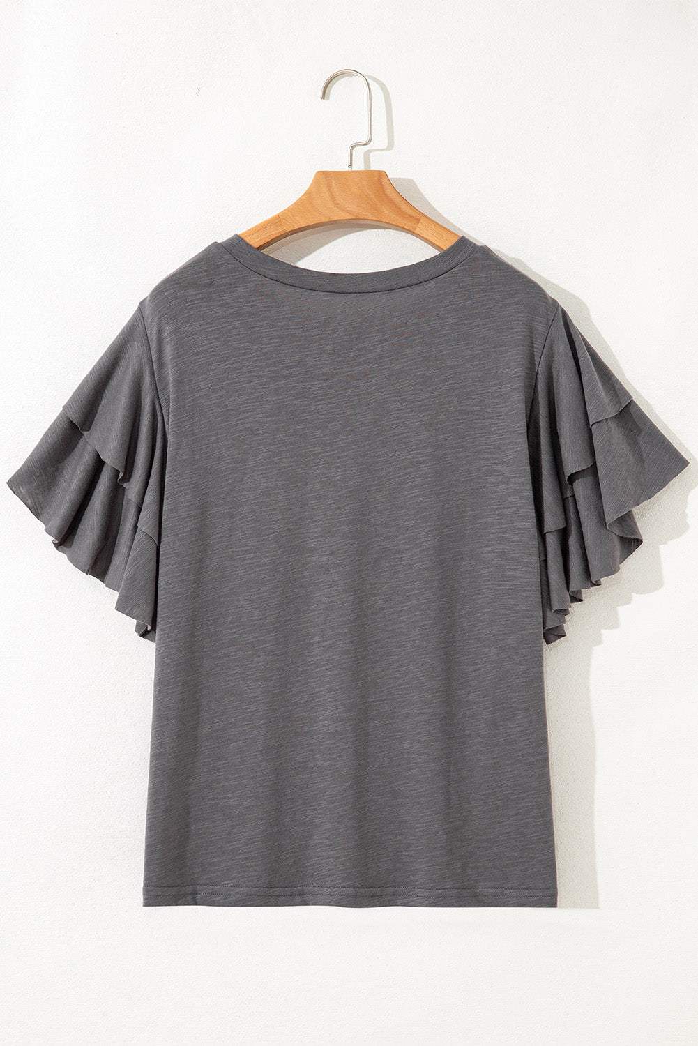 Plus Size Double Ruffle Short Sleeve Top