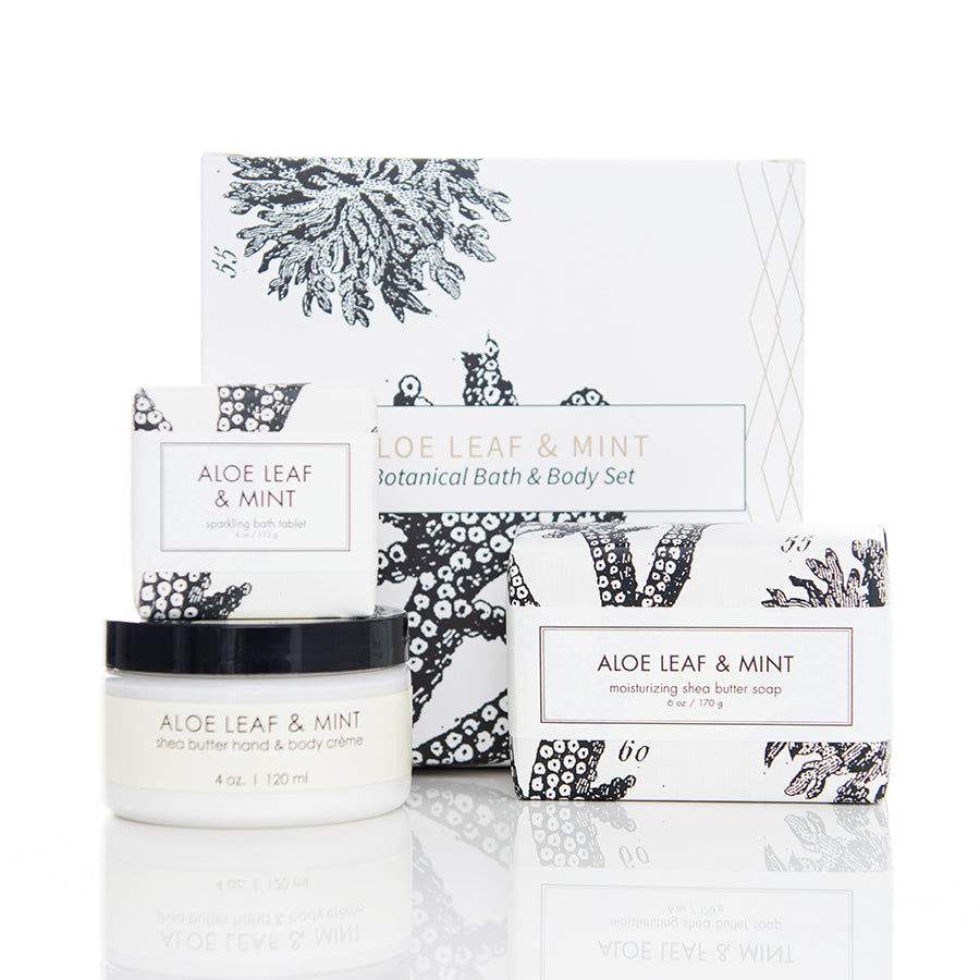 Botanical Bath & Body Gift Set - Aloe Leaf & Mint