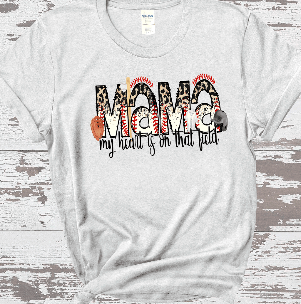 Baseball Mom My heart is on that field, Baseball Mom Shirt, Baseball Shirt For Women, Sports Mom Shirt, Mothers Day Gift, Family Baseball Shirt, Baseball Lover