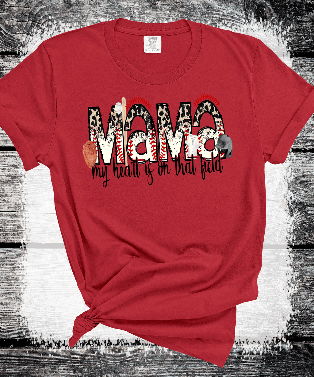 Baseball Mom My heart is on that field, Baseball Mom Shirt, Baseball Shirt For Women, Sports Mom Shirt, Mothers Day Gift, Family Baseball Shirt, Baseball Lover