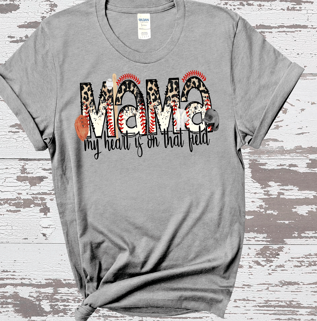 Baseball Mom My heart is on that field, Baseball Mom Shirt, Baseball Shirt For Women, Sports Mom Shirt, Mothers Day Gift, Family Baseball Shirt, Baseball Lover