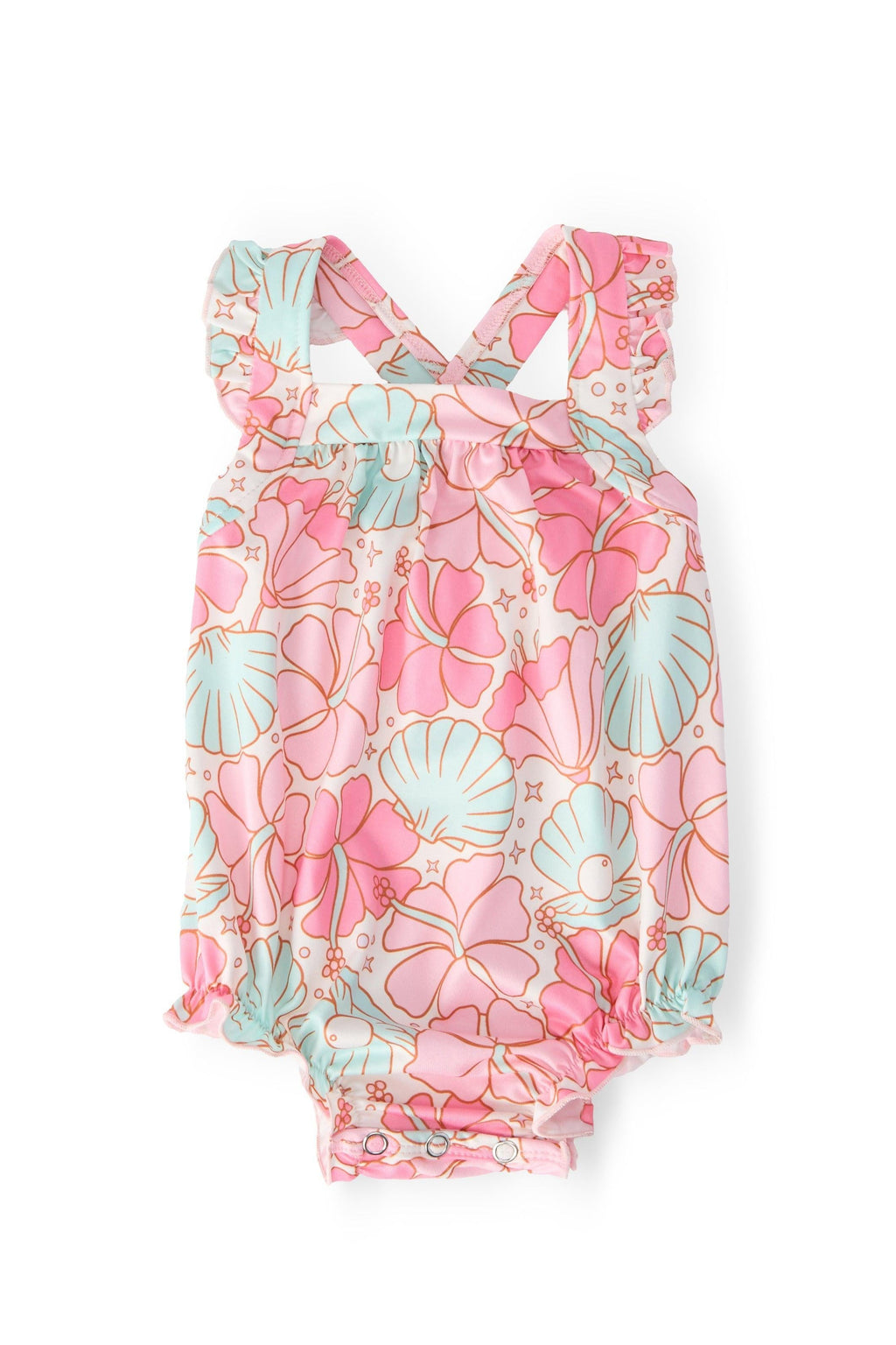 Beach Daze Ruffle Cross Back Romper