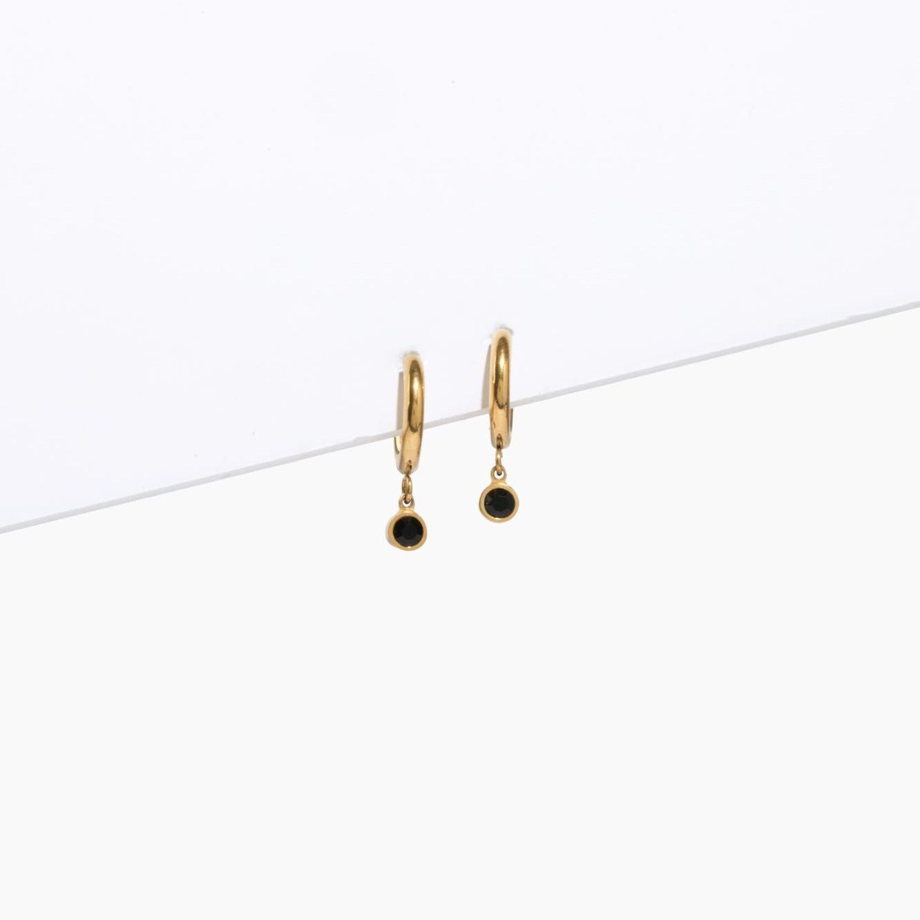 Birthstone Charm Hoop Earrings