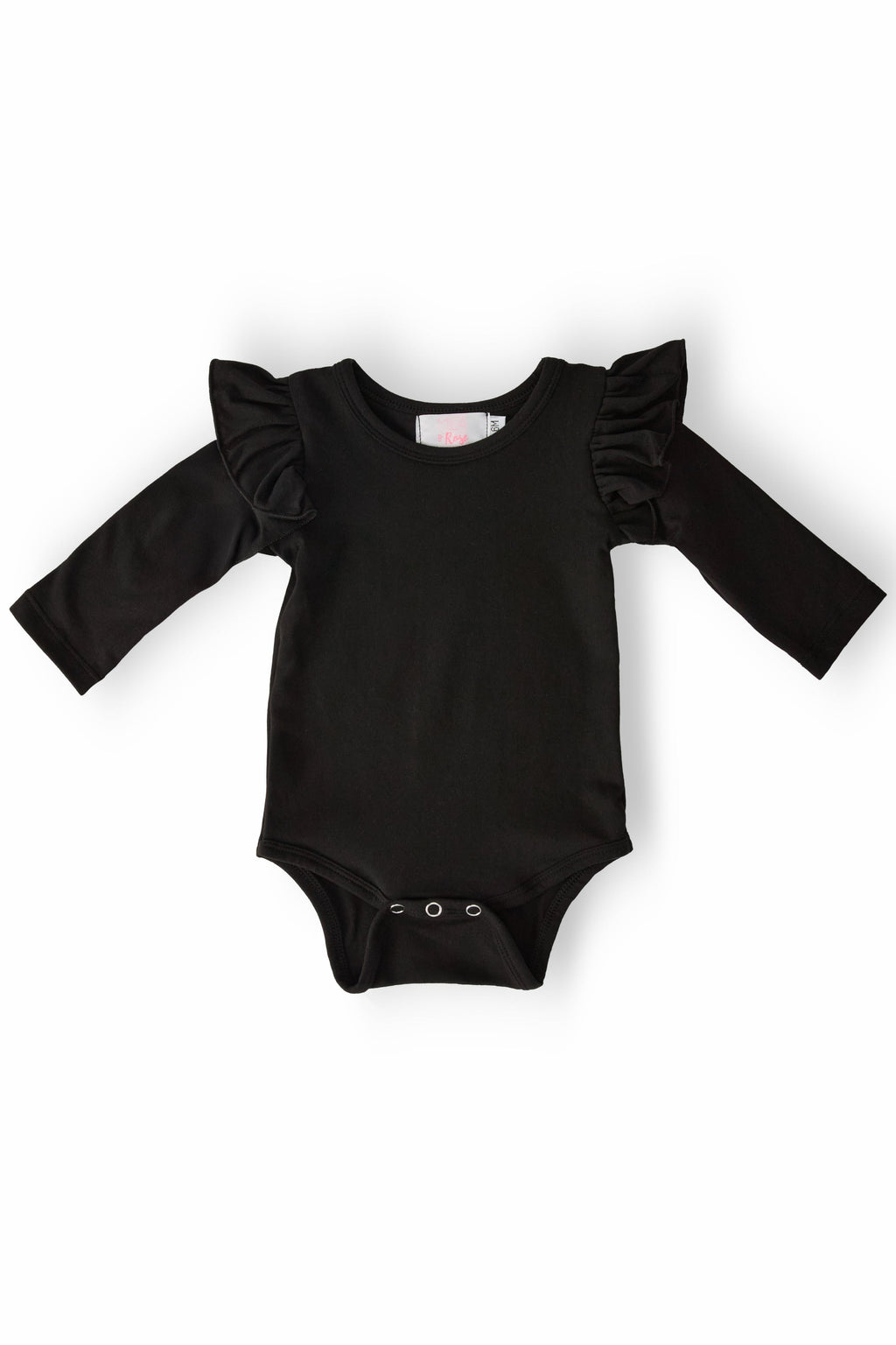 Black L/S Flutter Bodysuit