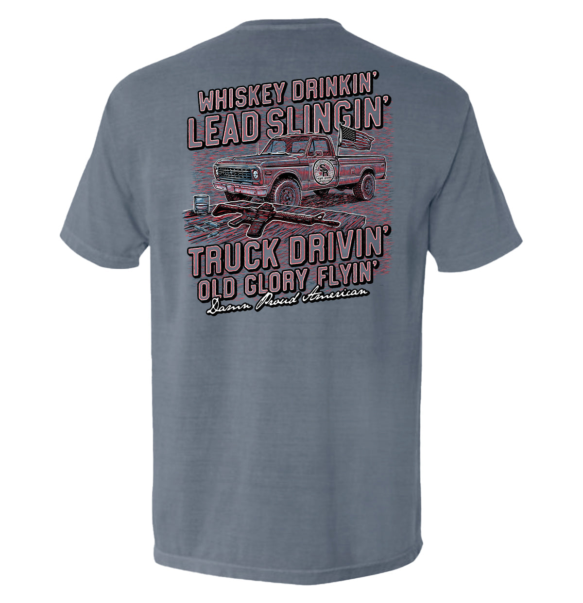 Damn Proud American Red White and Blue