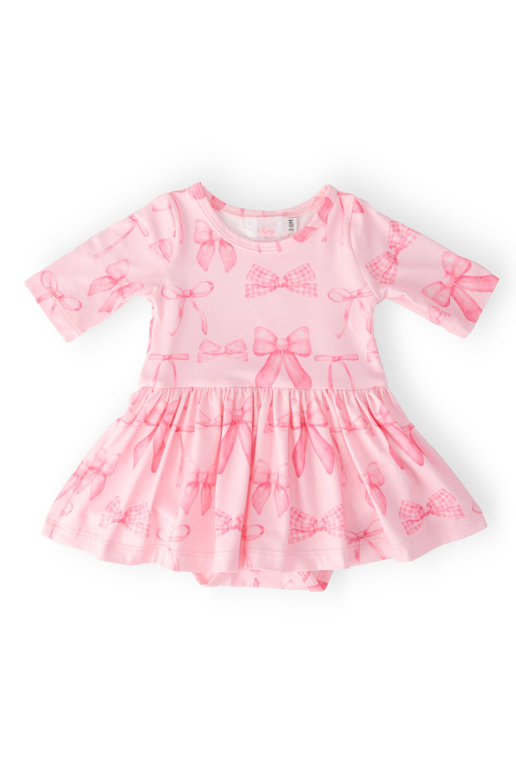 Blushing Bows 3/4 Sleeve Twirl Bodysuit