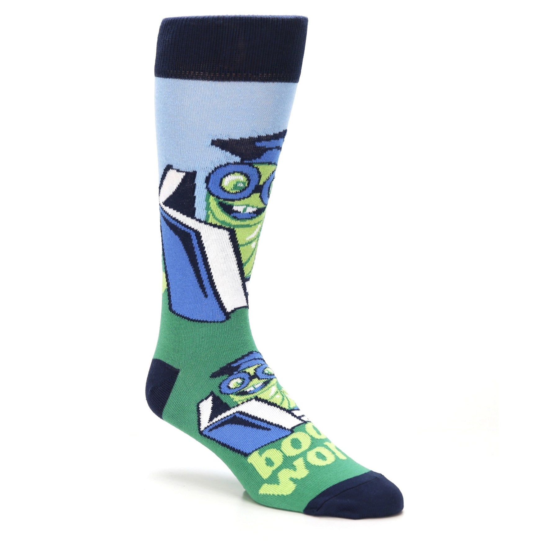 Book Worm Scholar Nerd - USA Made Men's Dress Socks