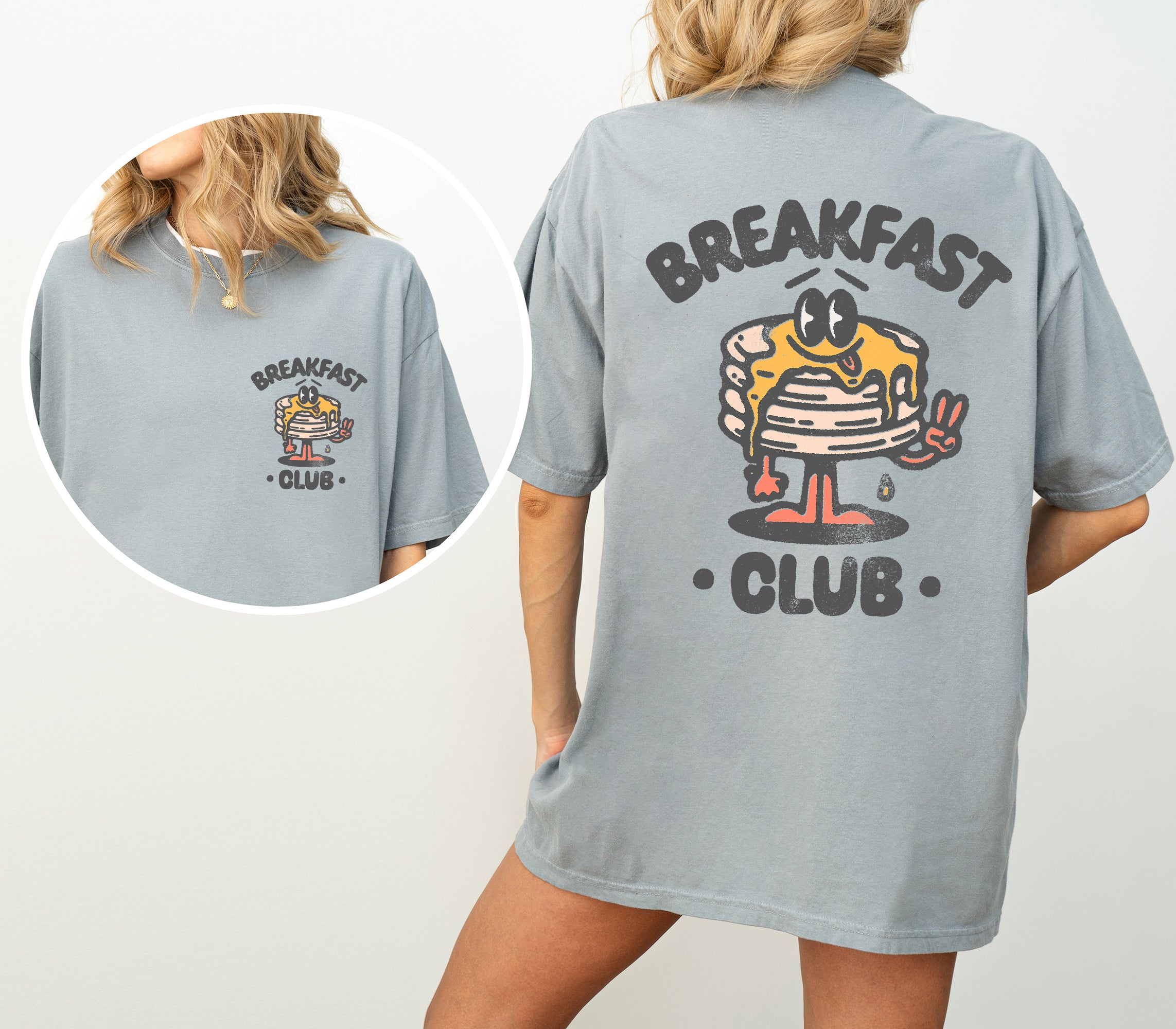 Breakfast Club, Front and Back, Pancakes, Vintage, Retro, Movie Shirt Comfort Colors T-Shirt