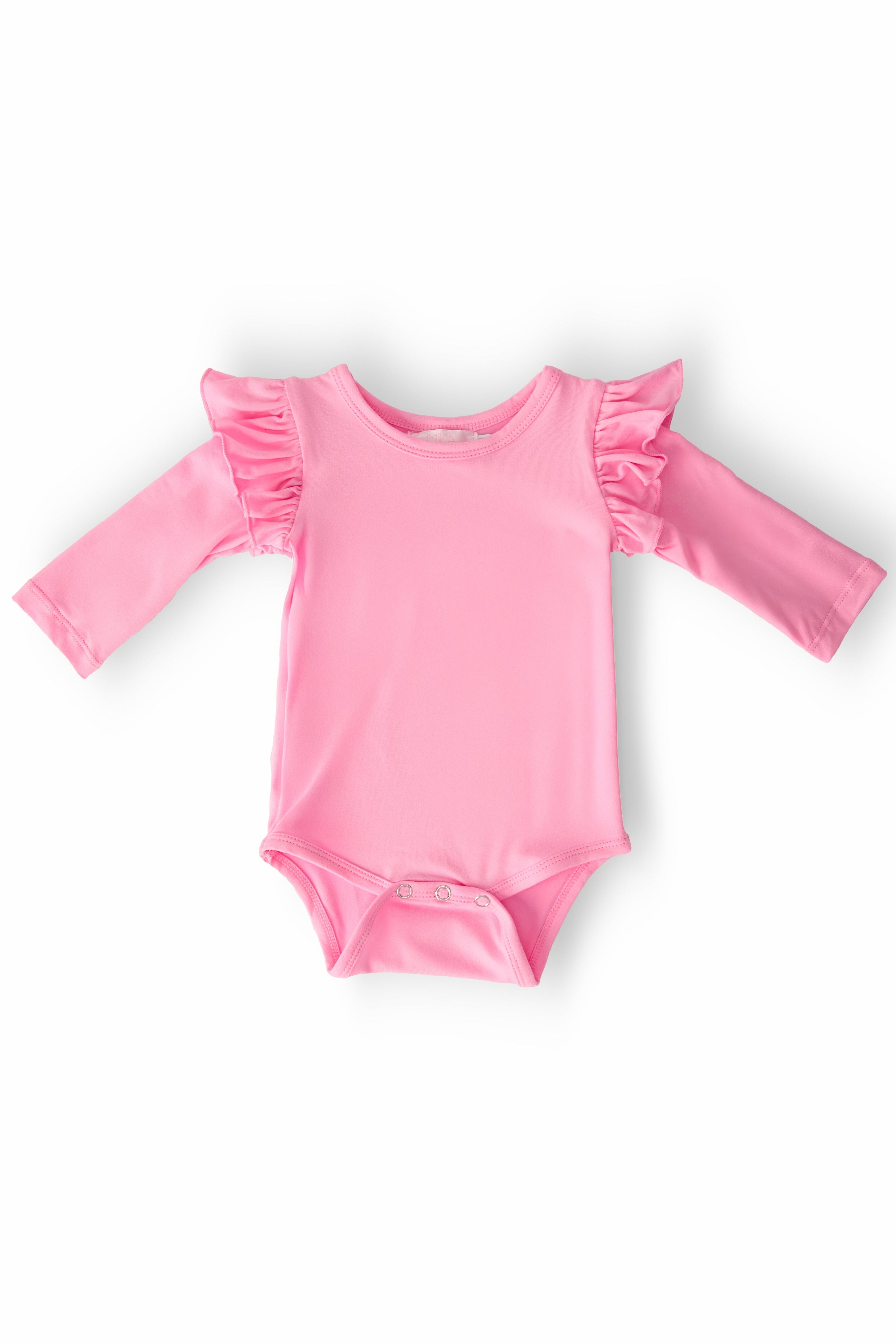 Bubblegum Pink L/S Flutter Bodysuit