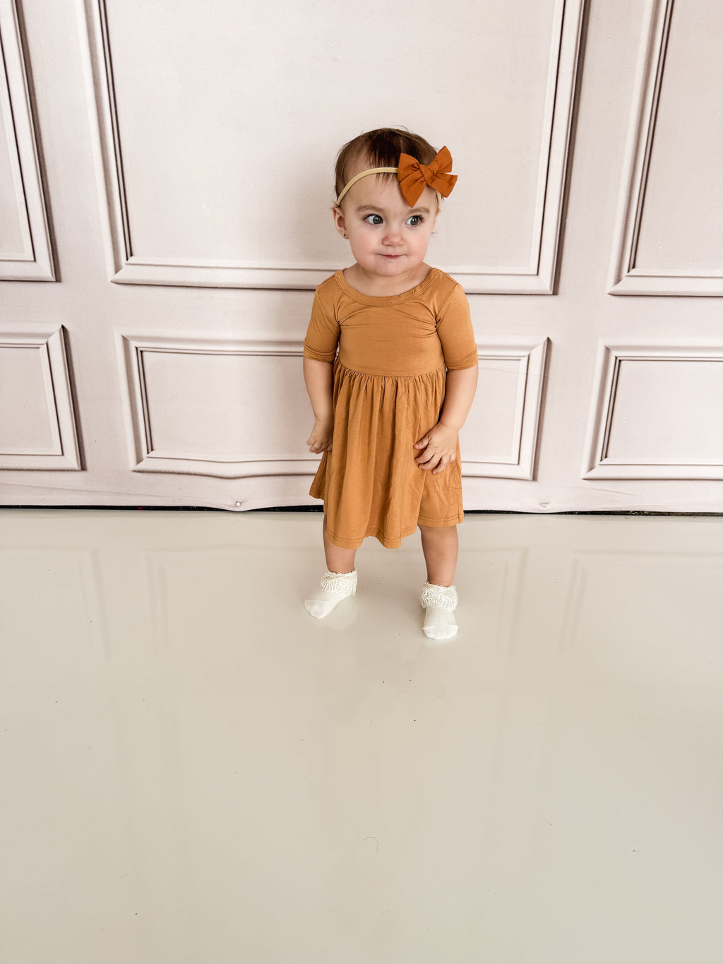 Brown Bamboo Twirl Dress