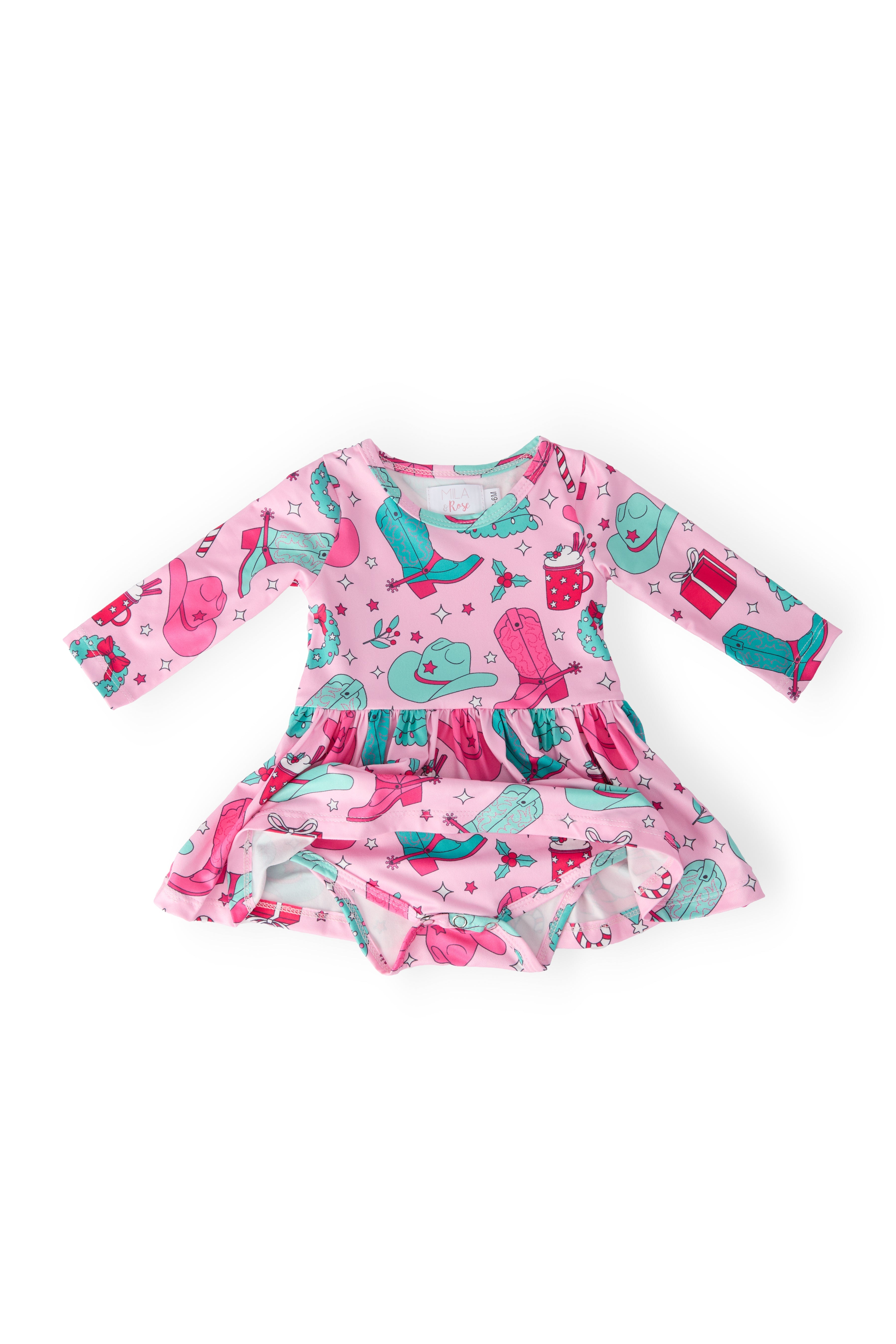 Christmas Cowgirl L/S Twirl Bodysuit