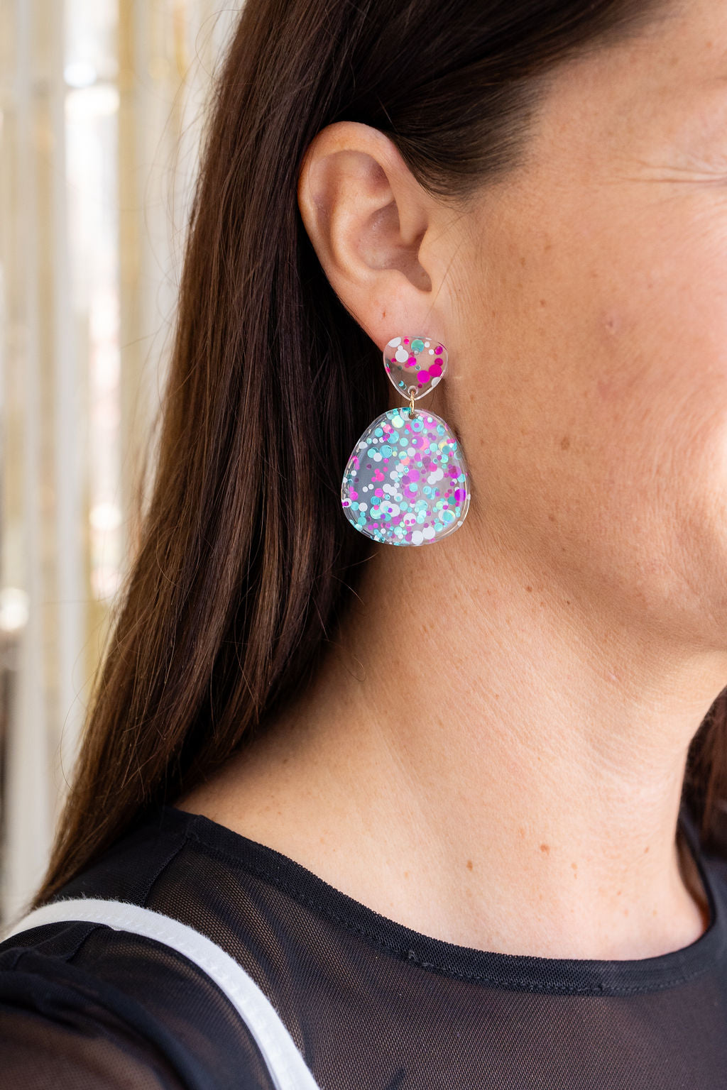 Penelope Earrings - Blue Violet Confetti