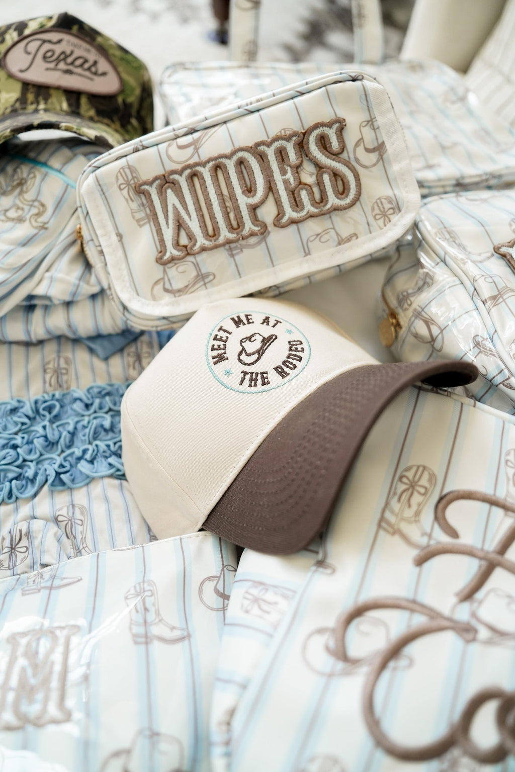 Wipes Pouch - Western Blues Clear Coat Bag