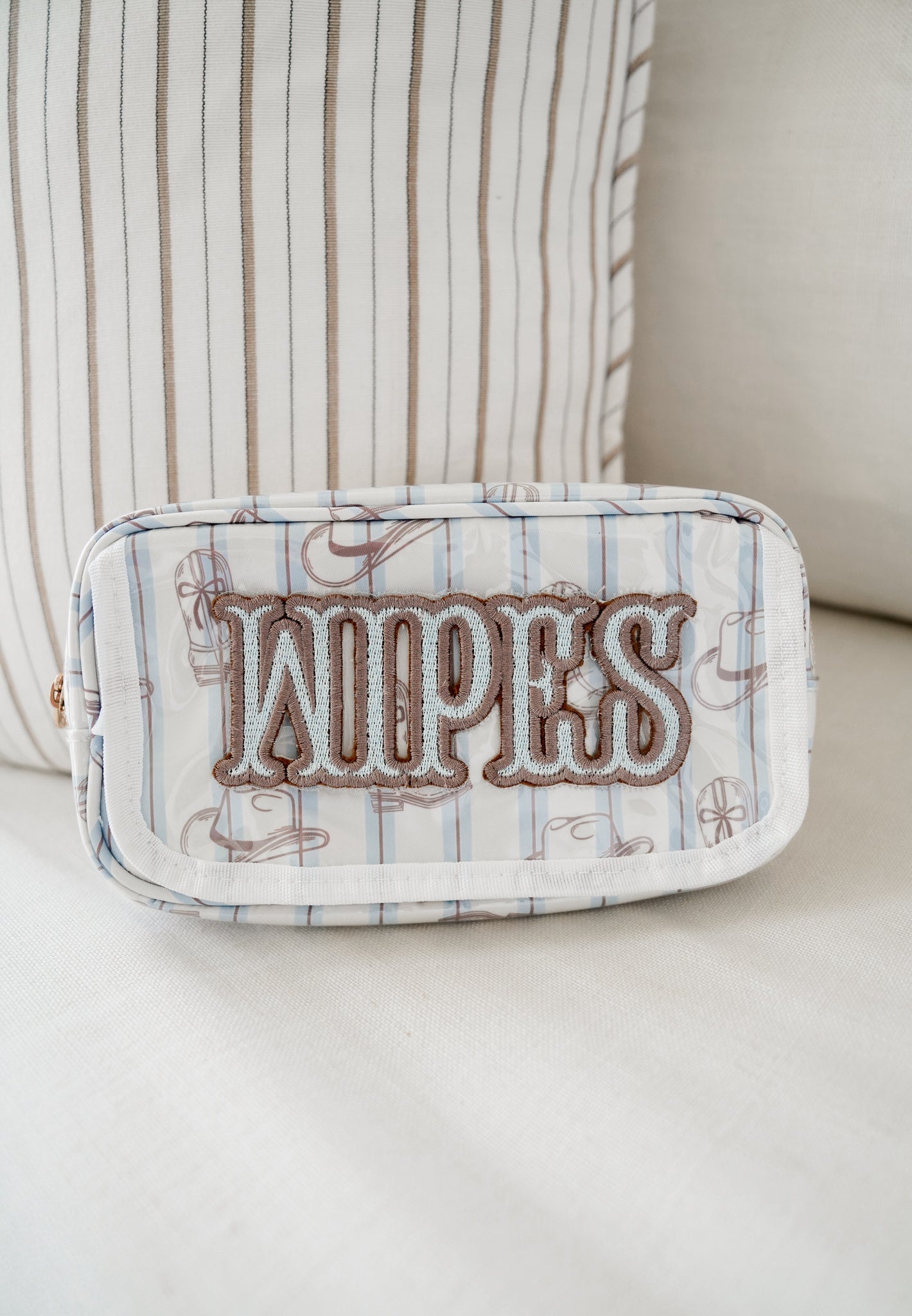 Wipes Pouch - Western Blues Clear Coat Bag