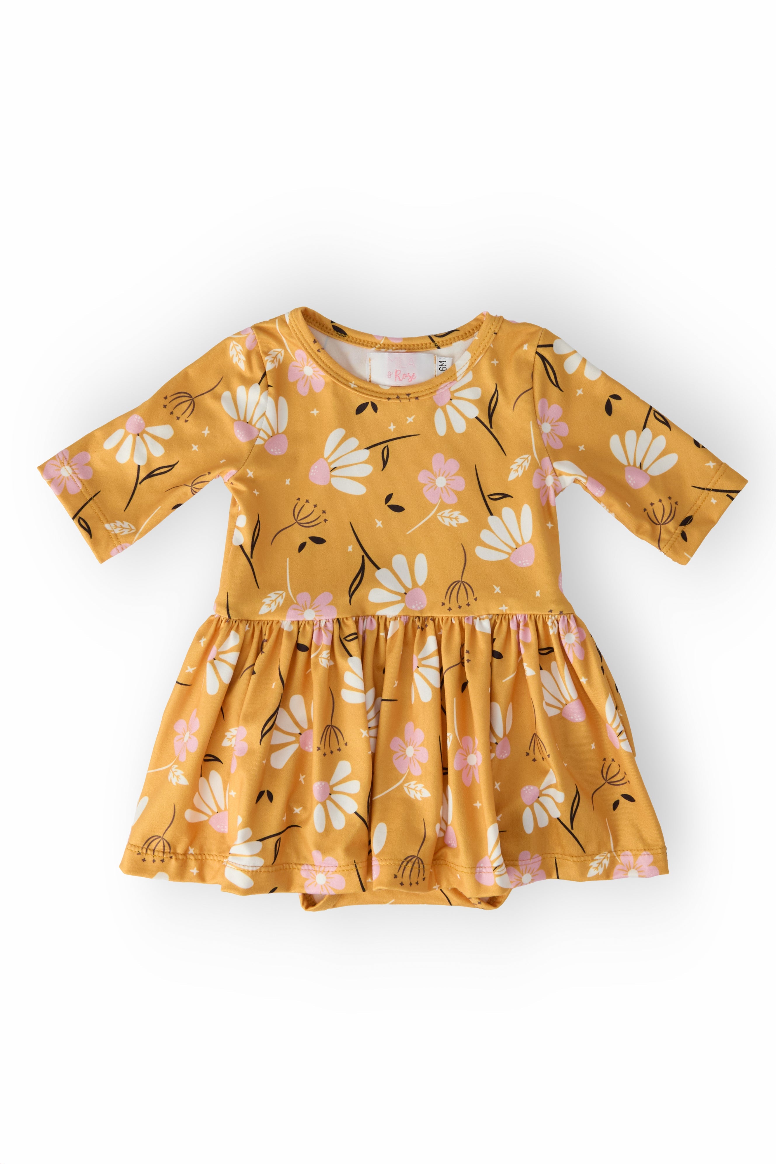 Dandelions in Fall 3/4 Sleeve Twirl Bodysuit