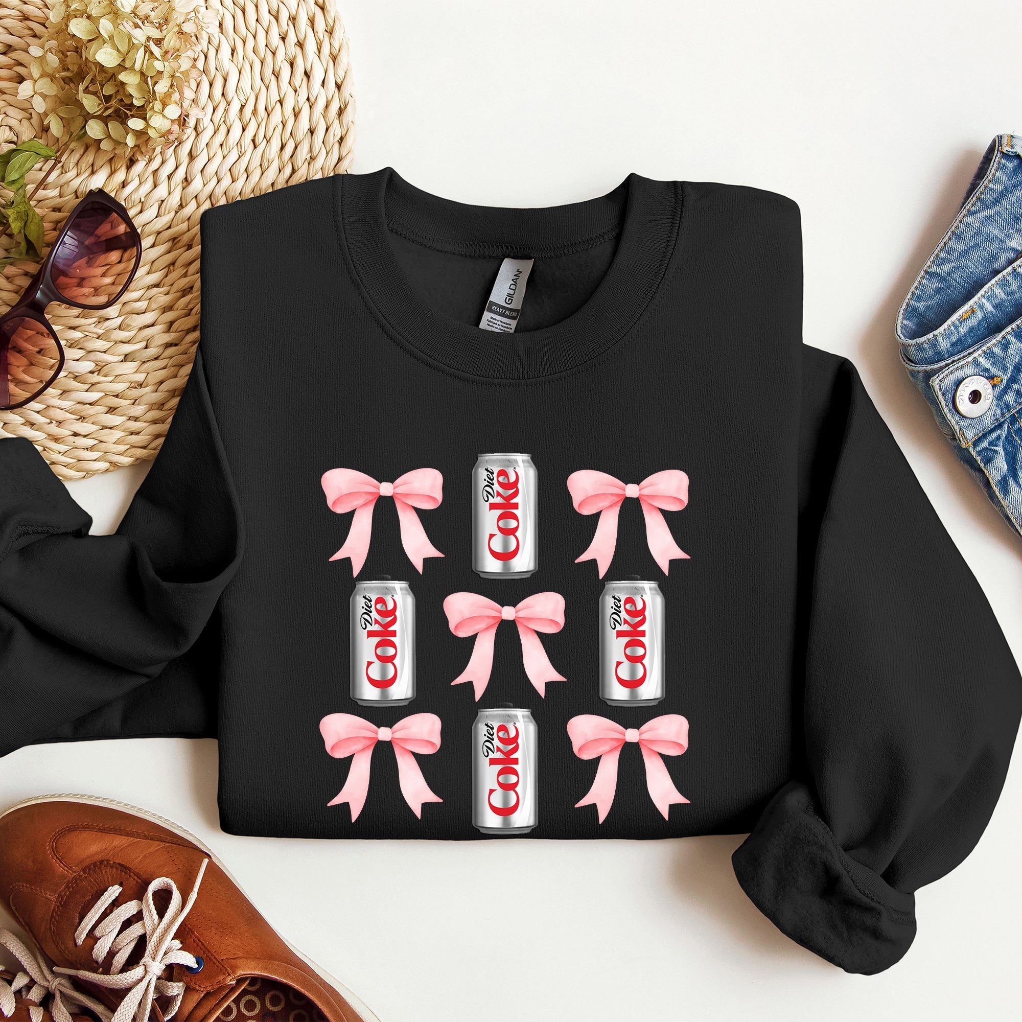 Diet, Coke, Soft Drink, Coquette, Preppy, Soda, Pop, Bows Sweatshirt