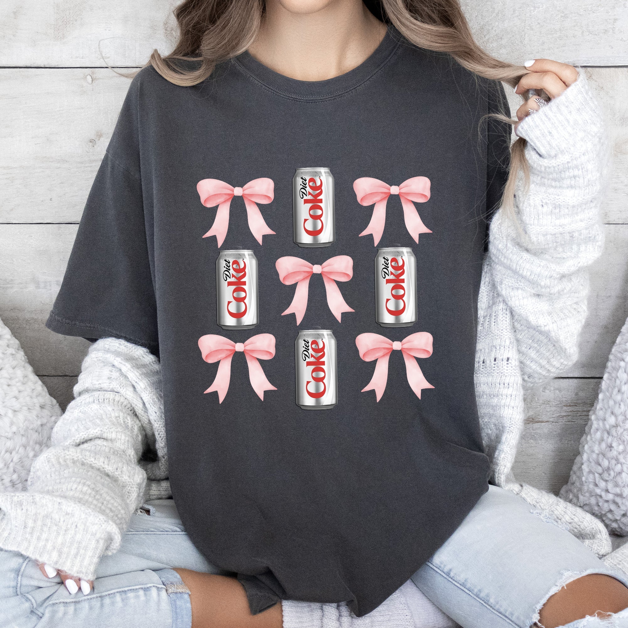 Diet, Coke, Soft Drink, Coquette, Preppy, Soda, Pop, Bows Tshirt Comfort Colors T-Shirt