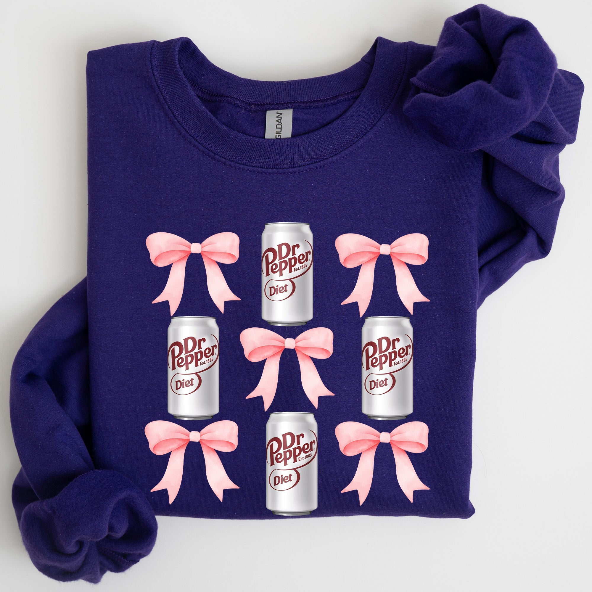 Diet, Dr Pepper, Soft Drink, Coquette, Preppy, Soda, Pop, Bows Sweatshirt