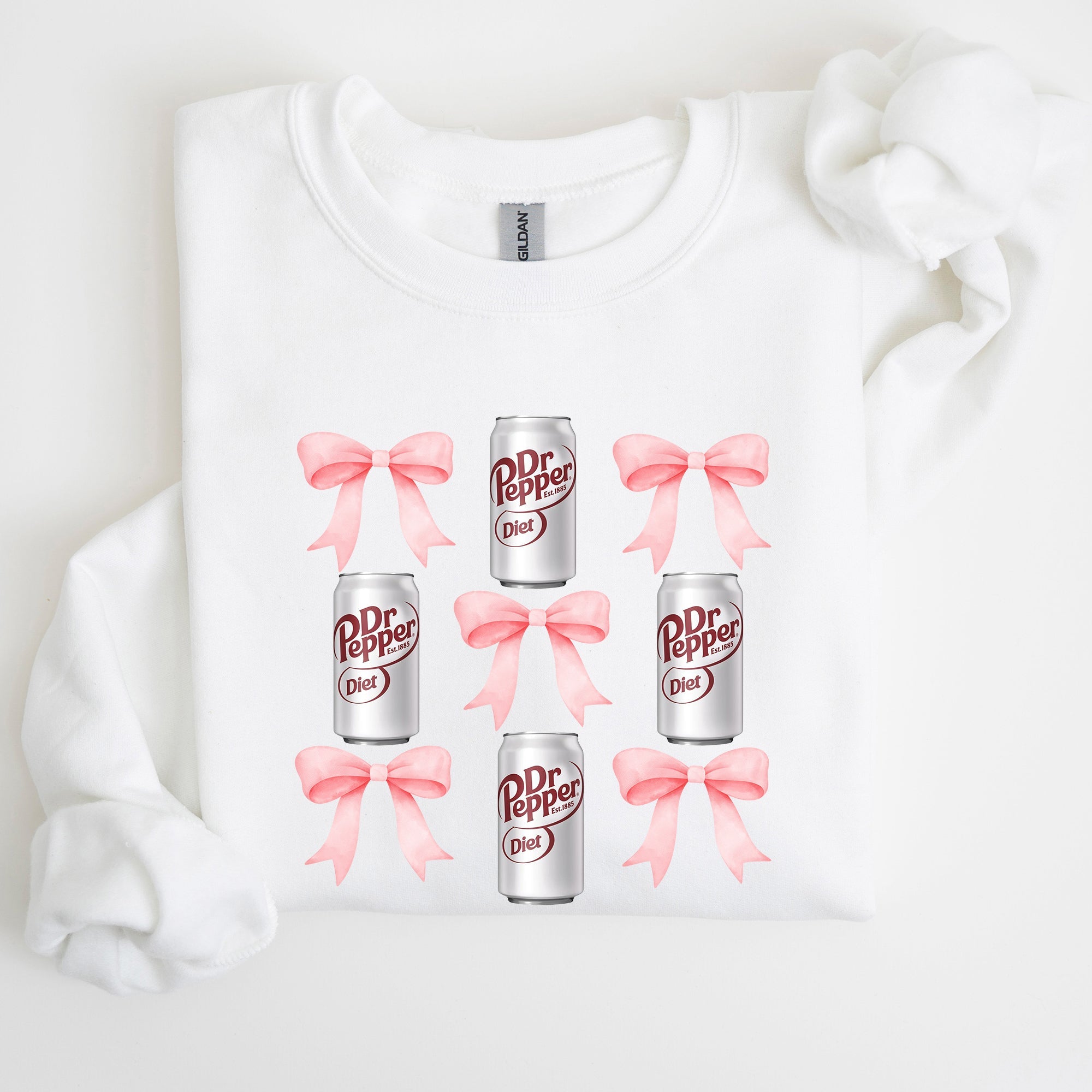 Diet, Dr Pepper, Soft Drink, Coquette, Preppy, Soda, Pop, Bows Sweatshirt