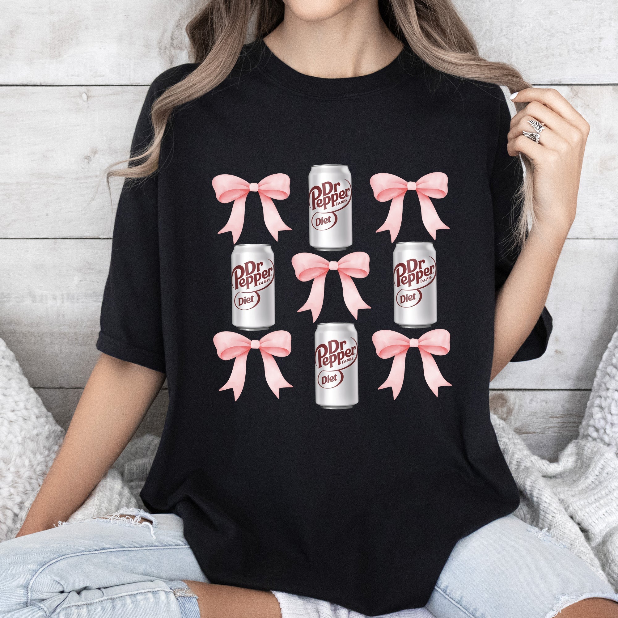 Diet, Dr Pepper, Soft Drink, Coquette, Preppy, Soda, Pop, Bows Tshirt Comfort Colors T-Shirt