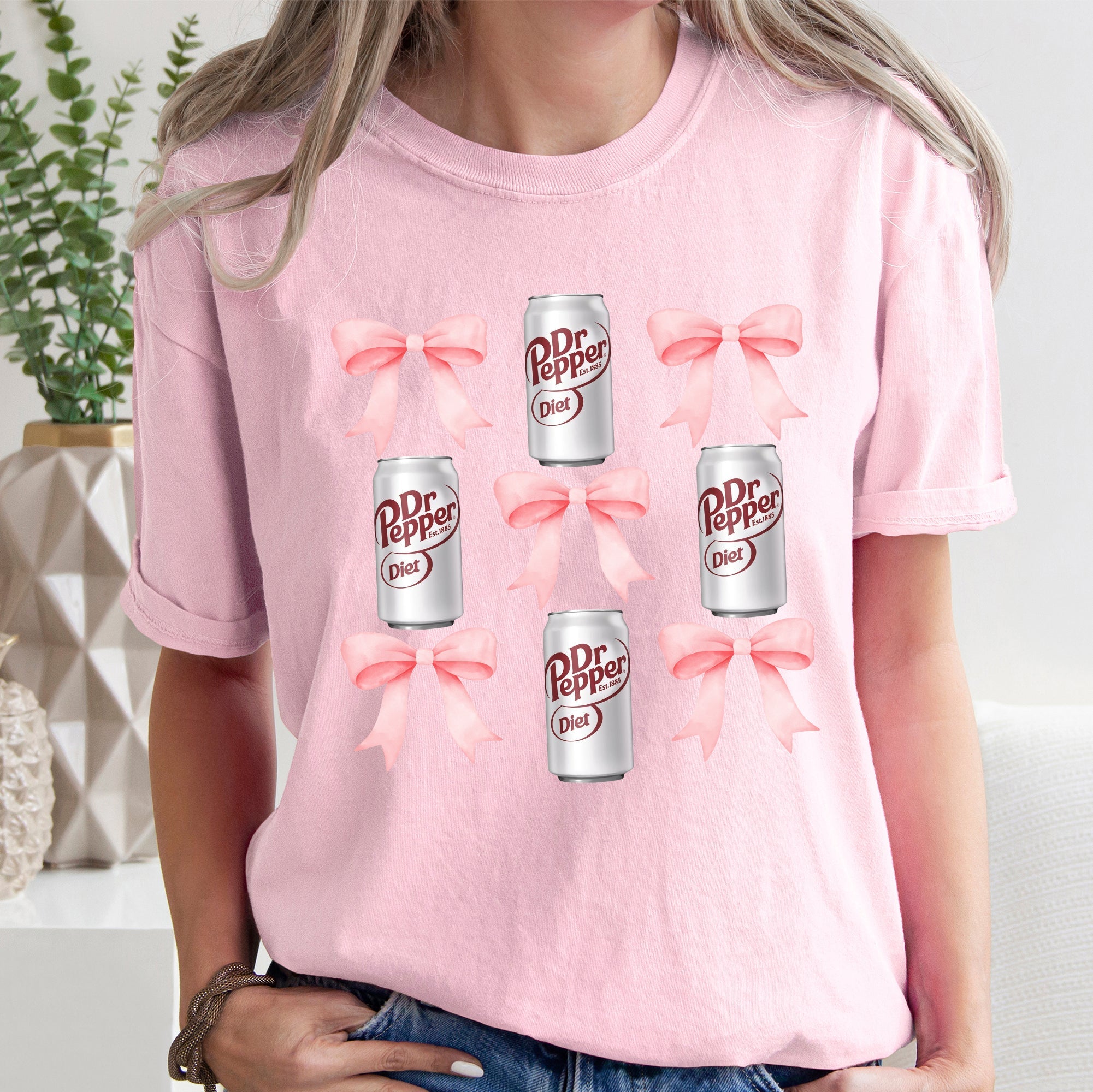 Diet, Dr Pepper, Soft Drink, Coquette, Preppy, Soda, Pop, Bows Tshirt Comfort Colors T-Shirt