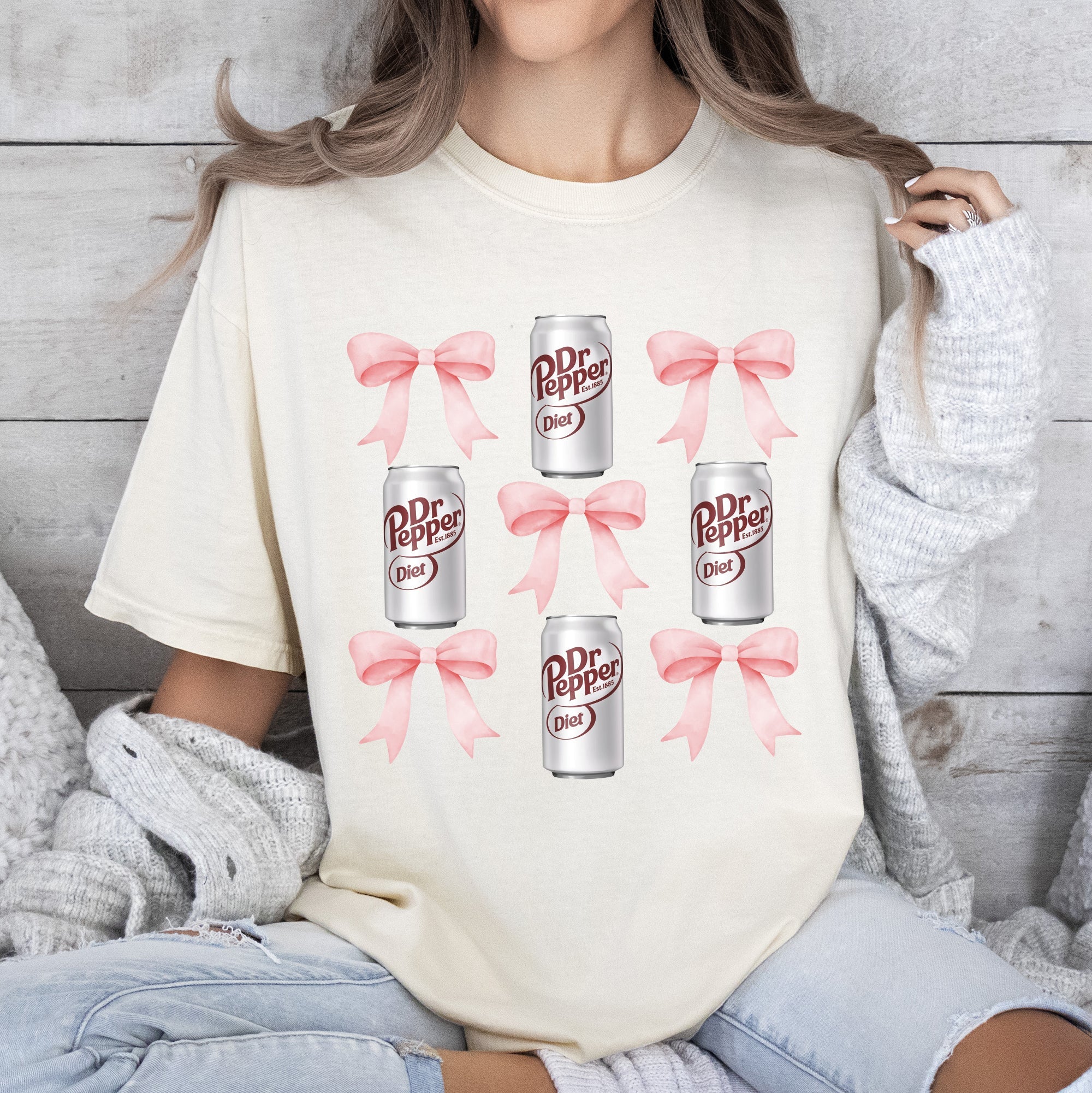 Diet, Dr Pepper, Soft Drink, Coquette, Preppy, Soda, Pop, Bows Tshirt Comfort Colors T-Shirt