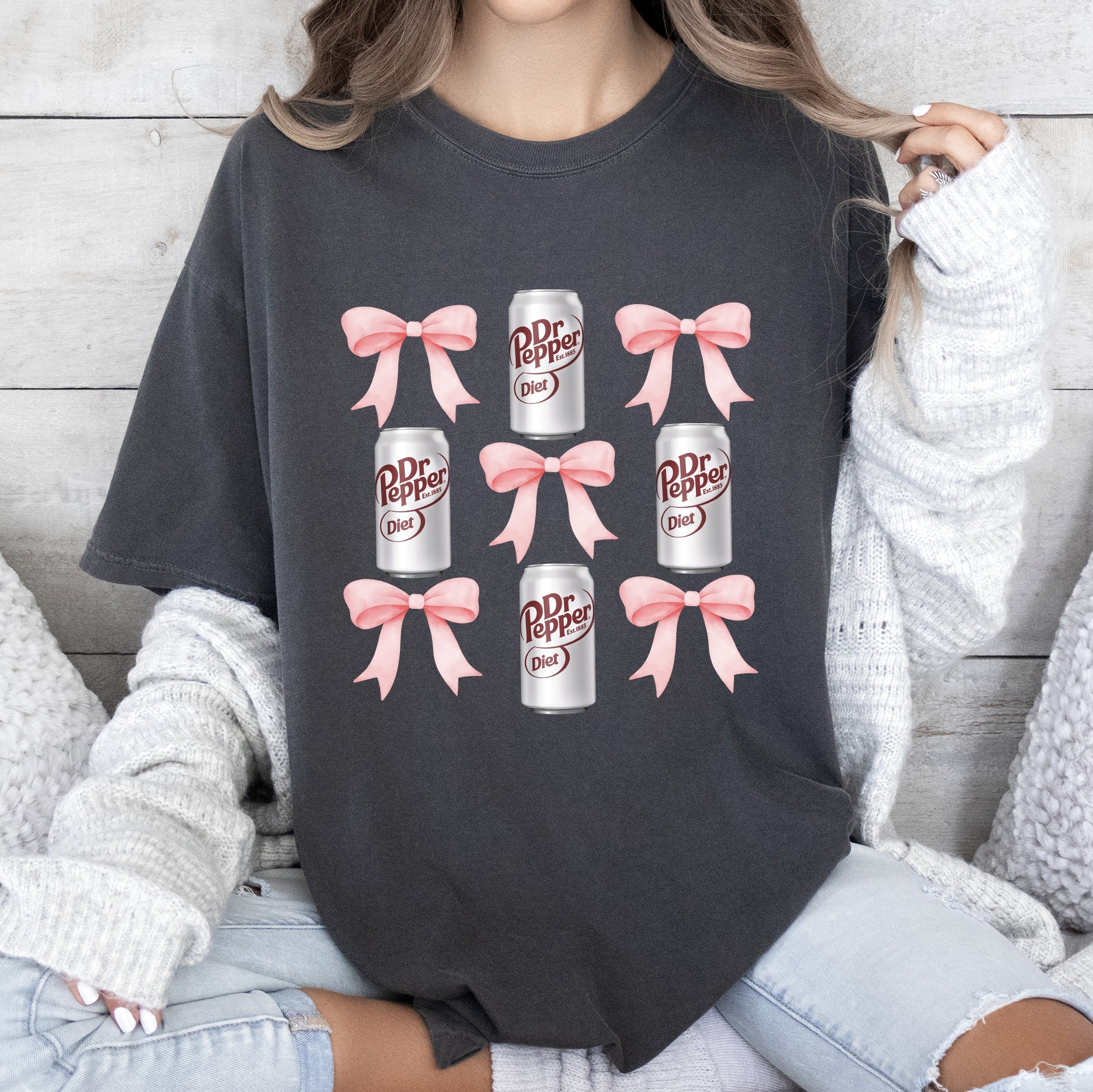 Diet, Dr Pepper, Soft Drink, Coquette, Preppy, Soda, Pop, Bows Tshirt Comfort Colors T-Shirt