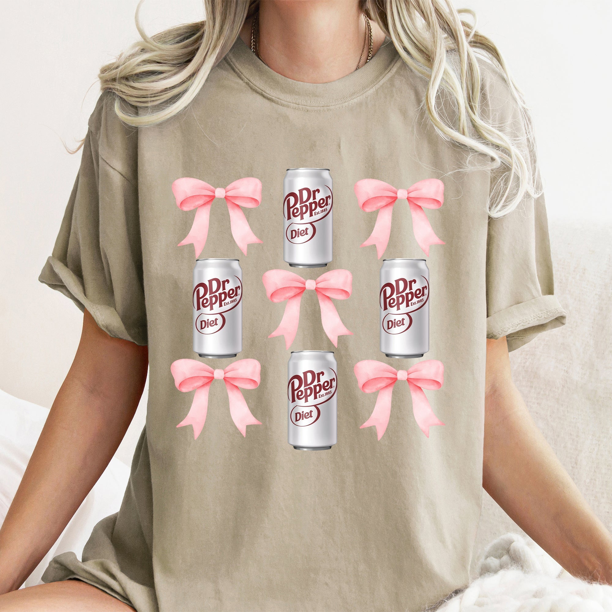 Diet, Dr Pepper, Soft Drink, Coquette, Preppy, Soda, Pop, Bows Tshirt Comfort Colors T-Shirt