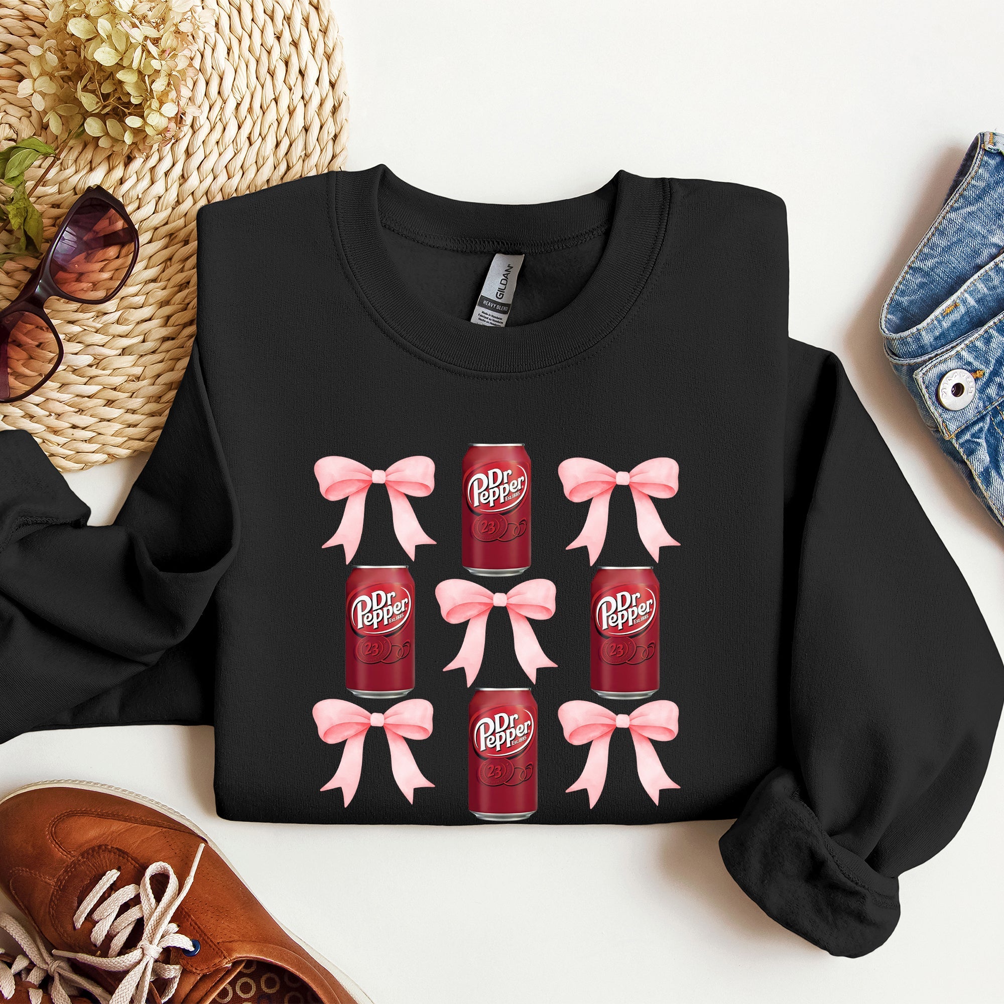 Dr Pepper, Soft Drink, Coquette, Preppy, Soda, Pop, Bows Sweatshirt