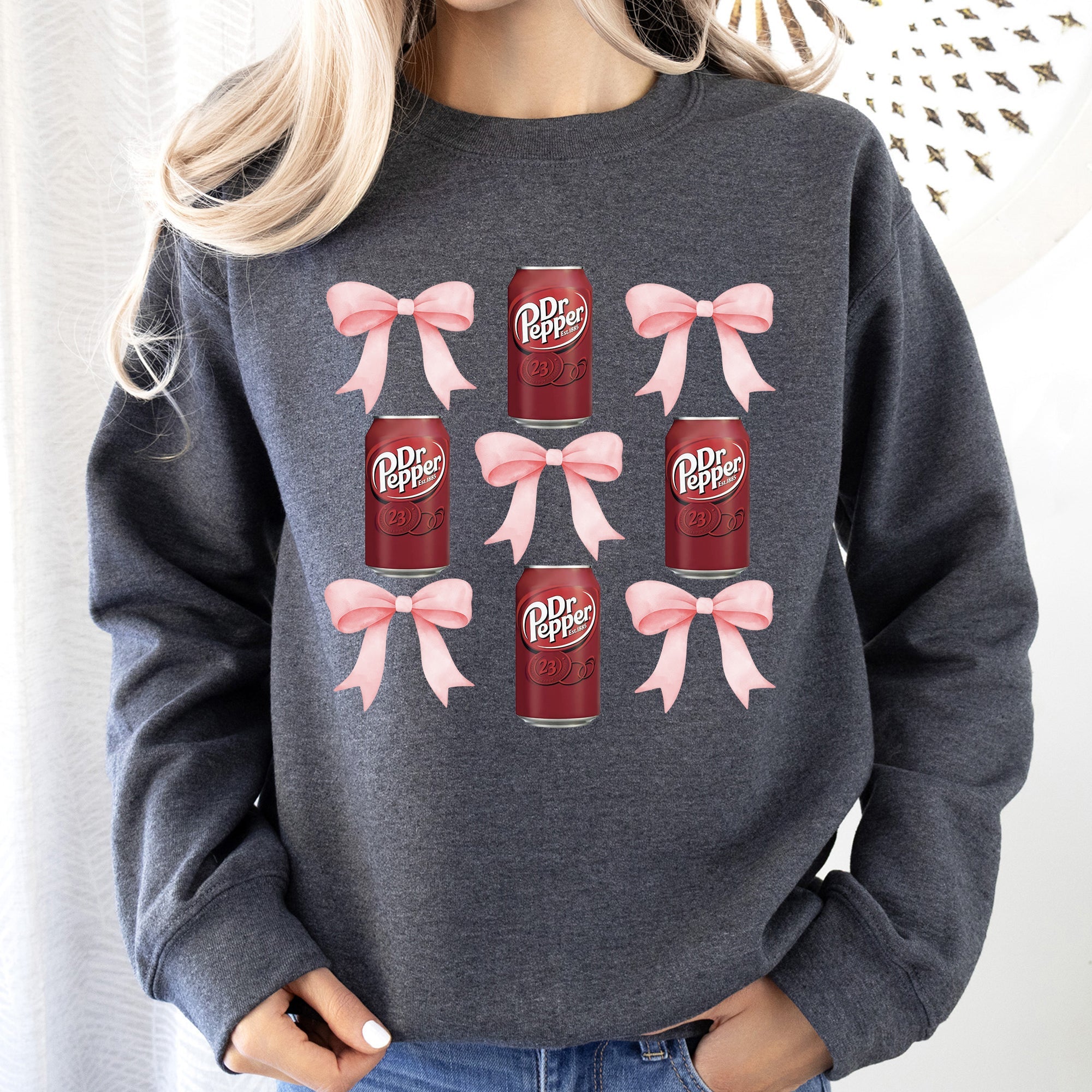 Dr Pepper, Soft Drink, Coquette, Preppy, Soda, Pop, Bows Sweatshirt