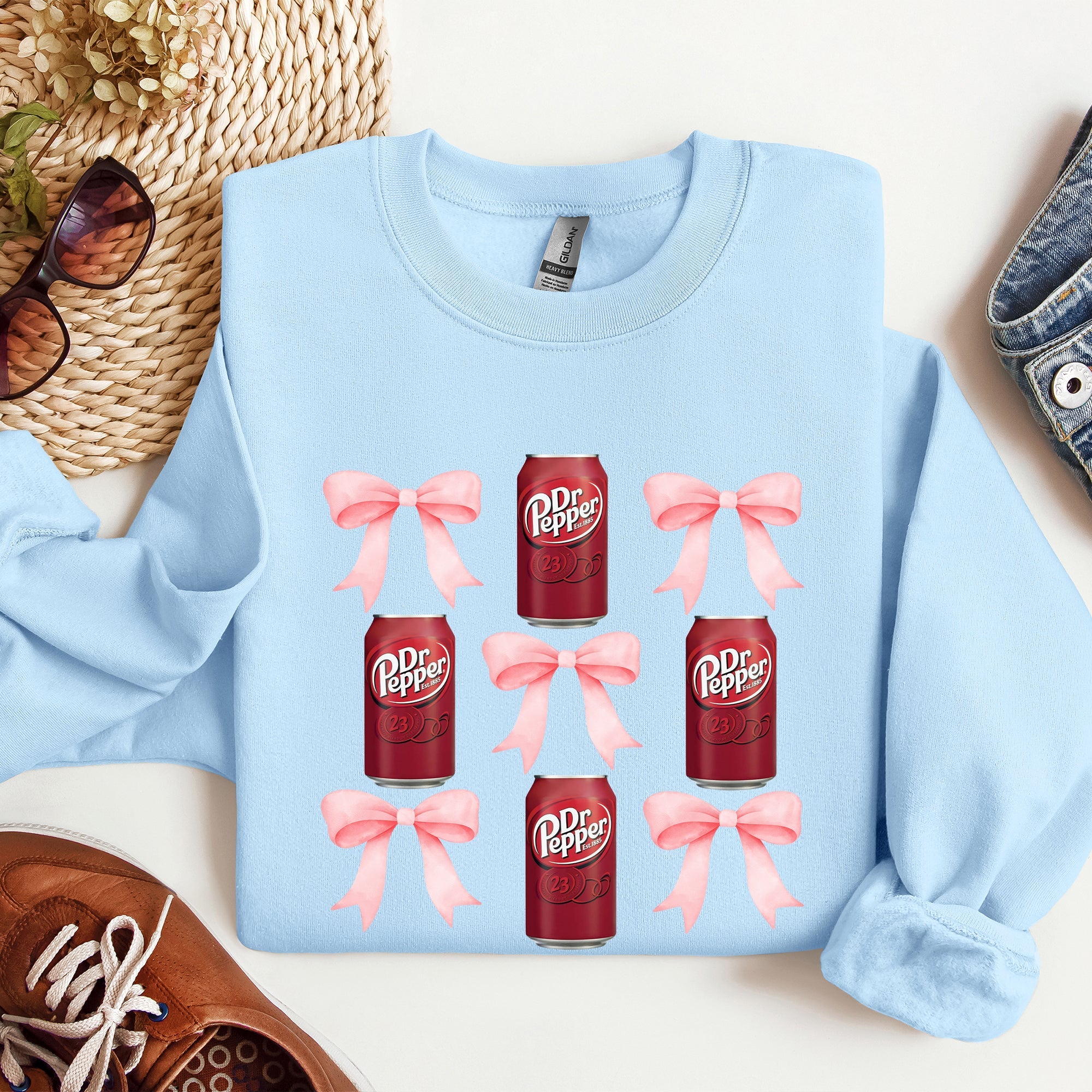 Dr Pepper, Soft Drink, Coquette, Preppy, Soda, Pop, Bows Sweatshirt