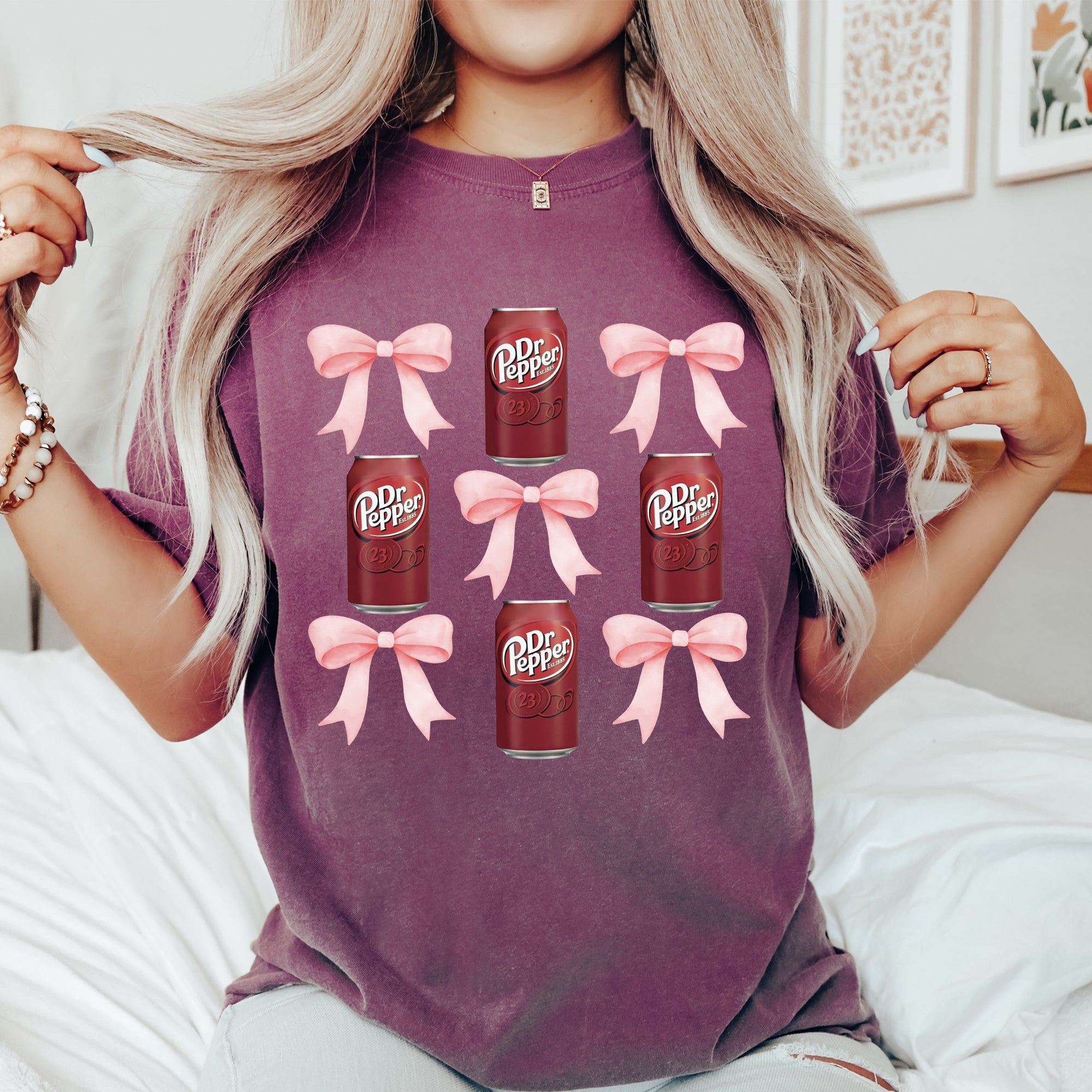 Dr Pepper, Soft Drink, Coquette, Preppy, Soda, Pop, Bows Tshirt Comfort Colors T-Shirt